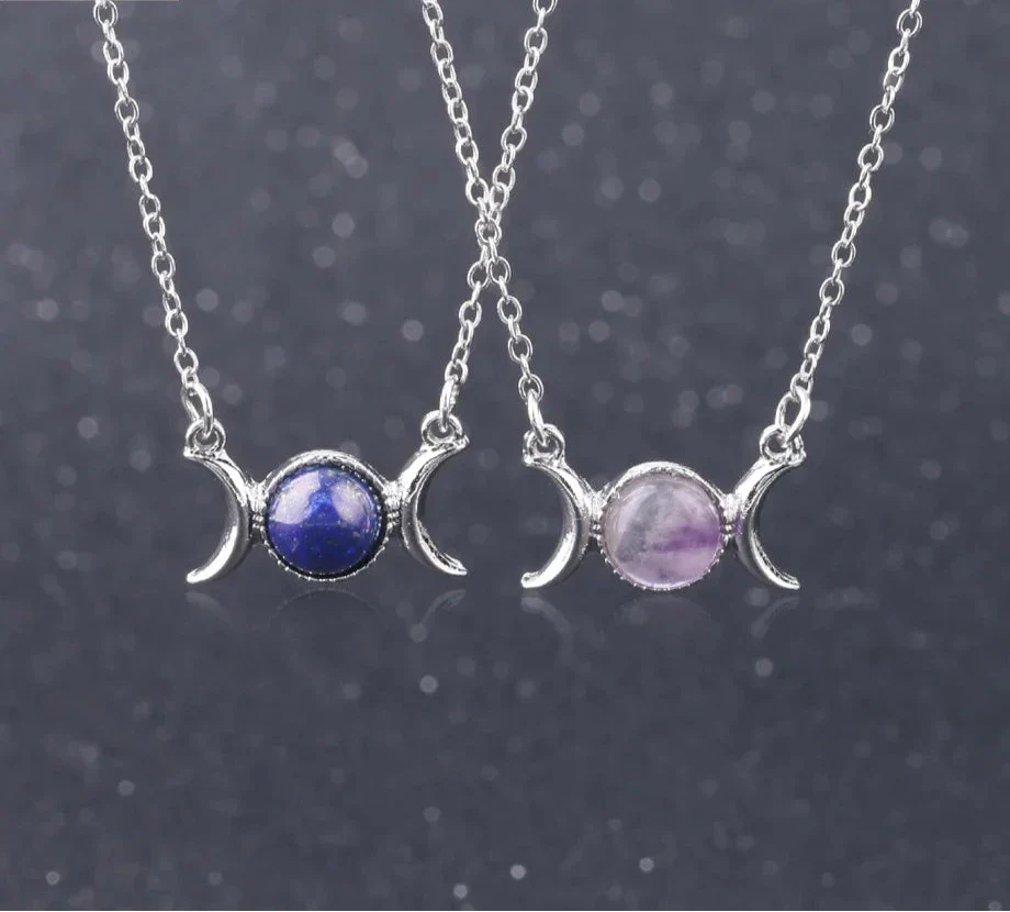 Triple Moon Crystal Necklaces