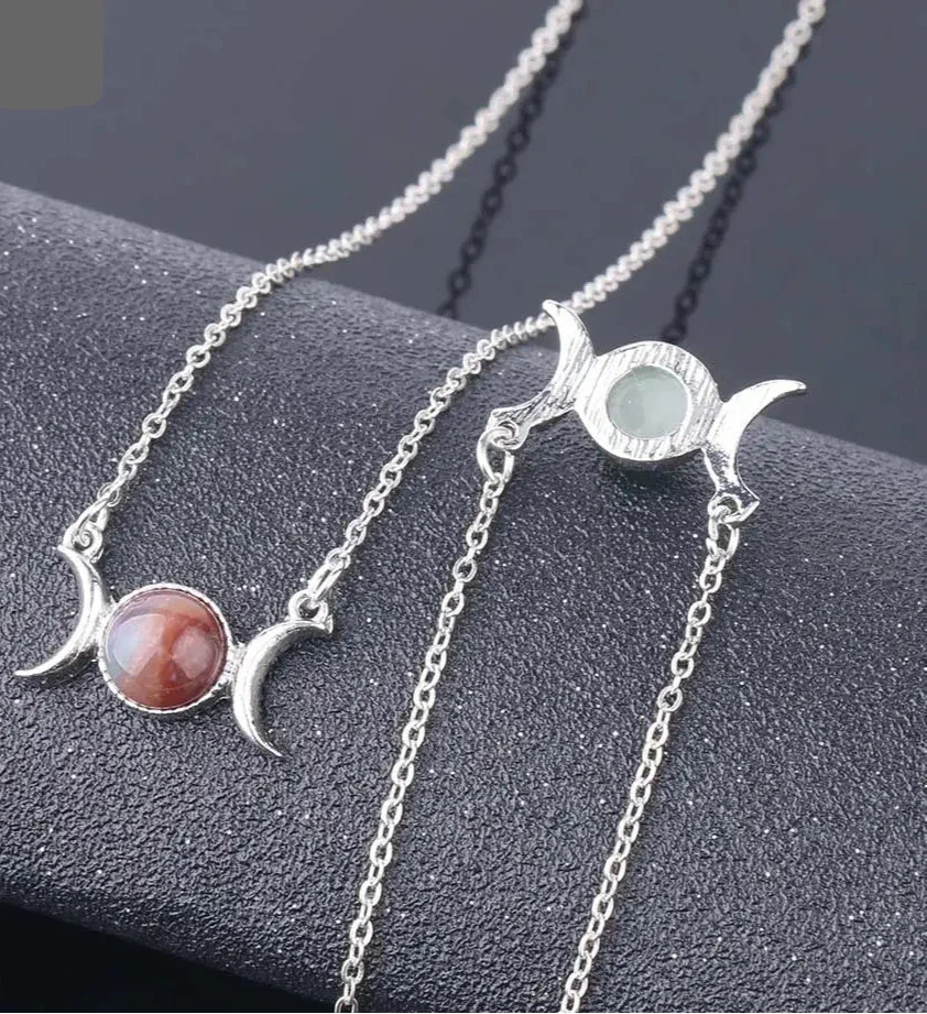 Triple Moon Crystal Necklaces