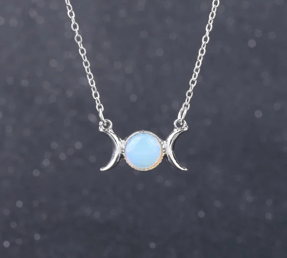 Triple Moon Crystal Necklaces