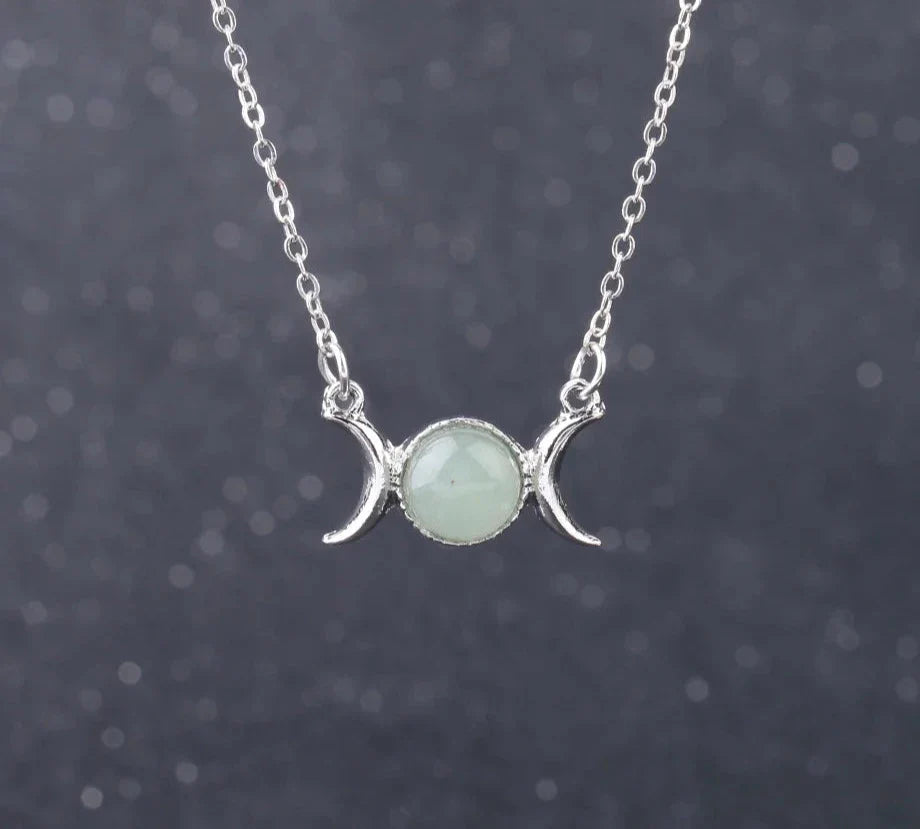 Triple Moon Crystal Necklaces