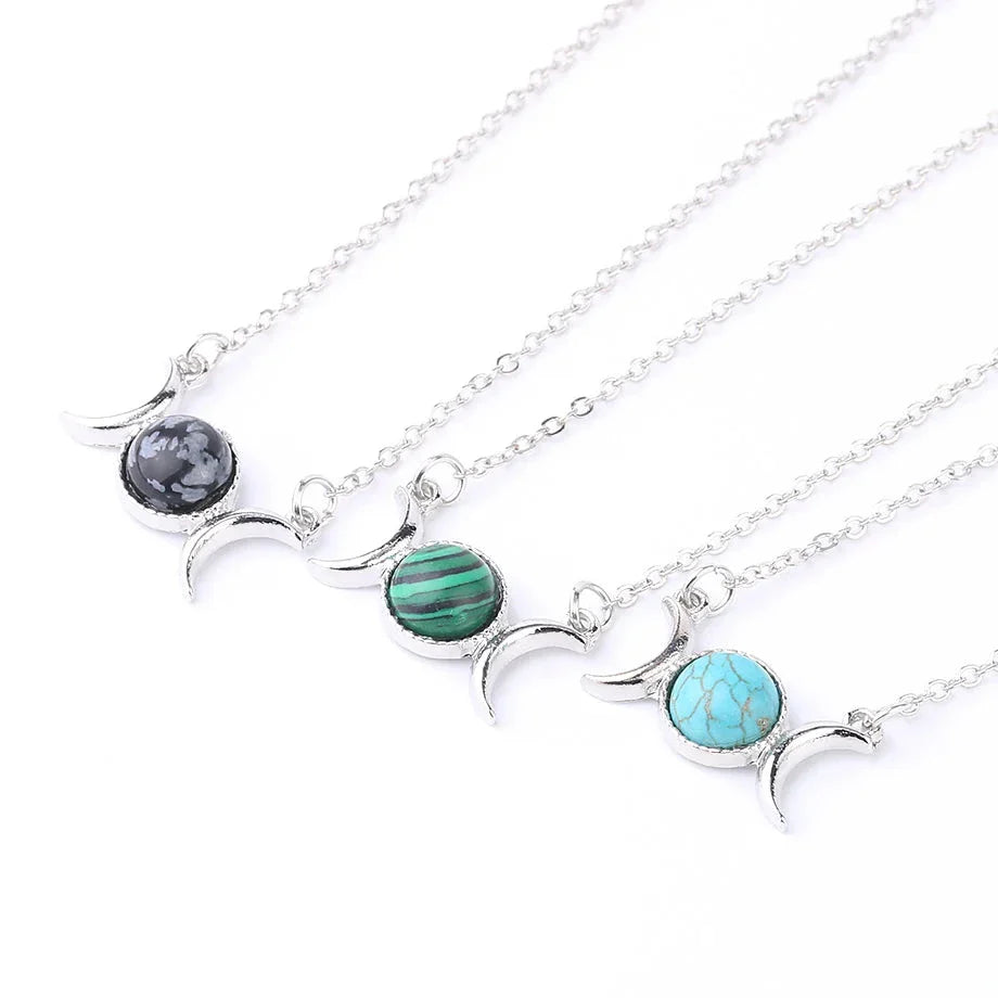 Triple Moon Crystal Necklaces