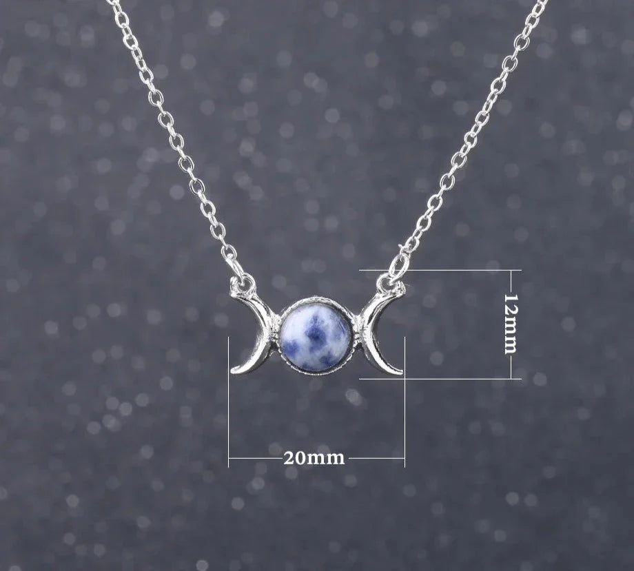 Triple Moon Crystal Necklaces