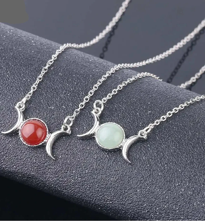 Triple Moon Crystal Necklaces