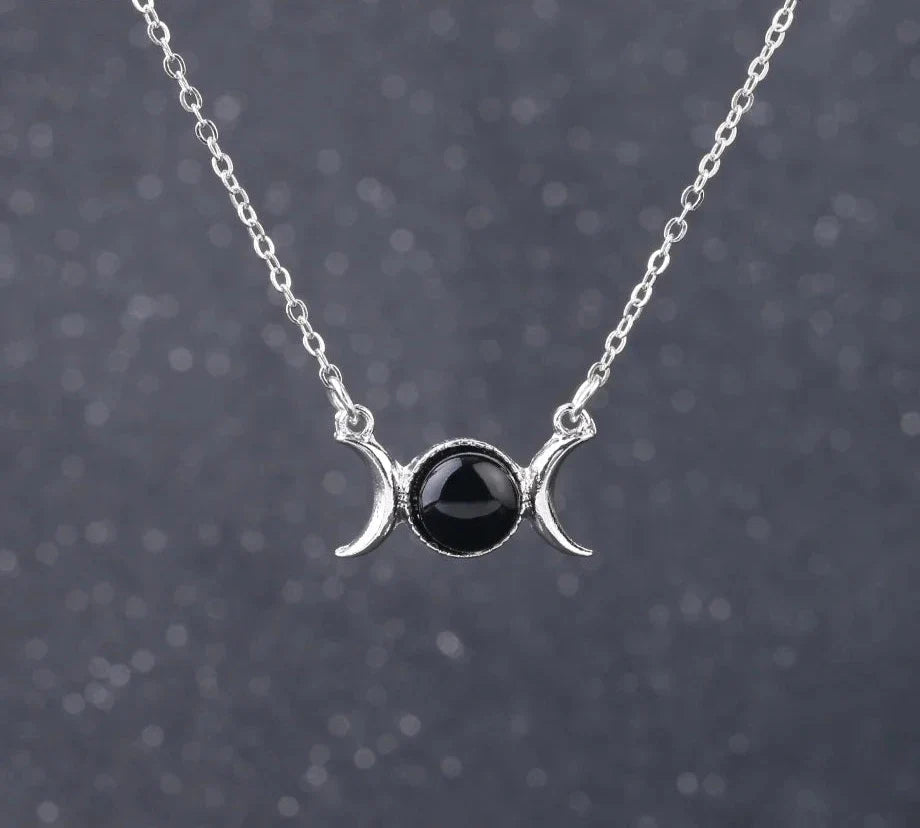 Triple Moon Crystal Necklaces