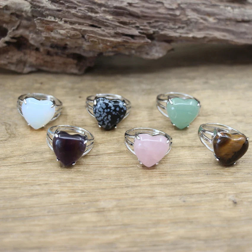 Crystal Heart Rings