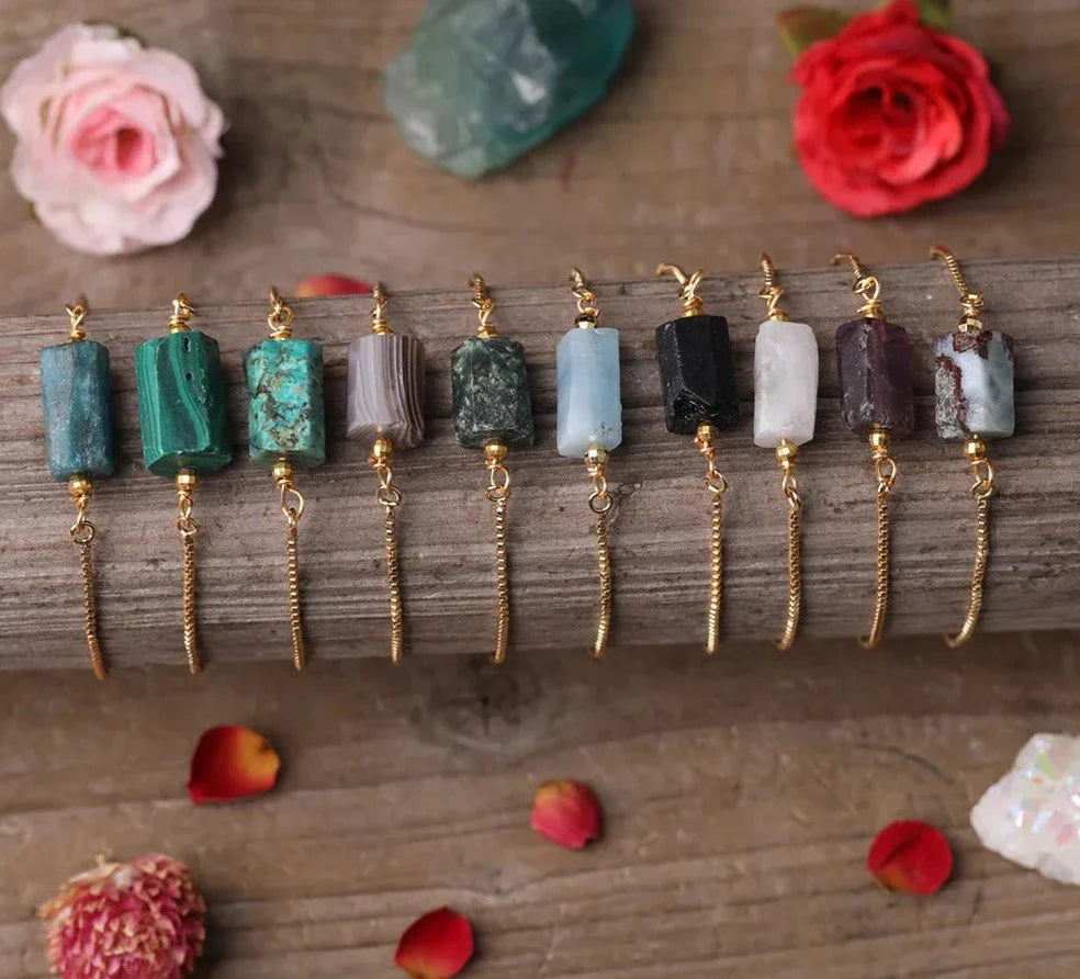 Chunky Assorted Crystal Gold Bracelets