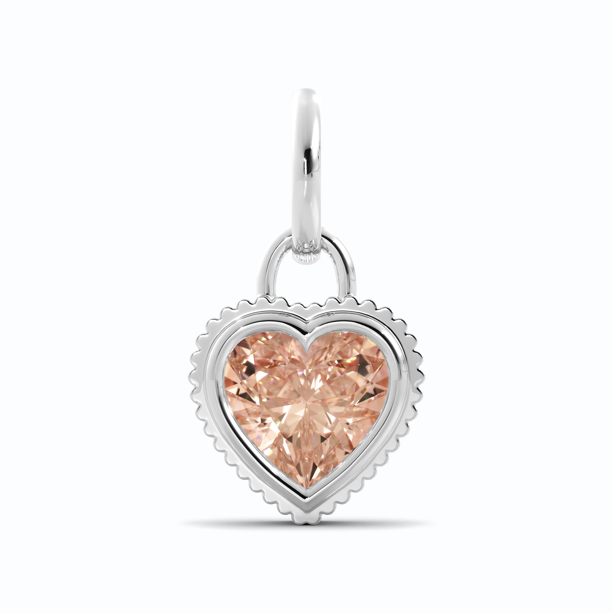 Pink Heart Diamond Charm