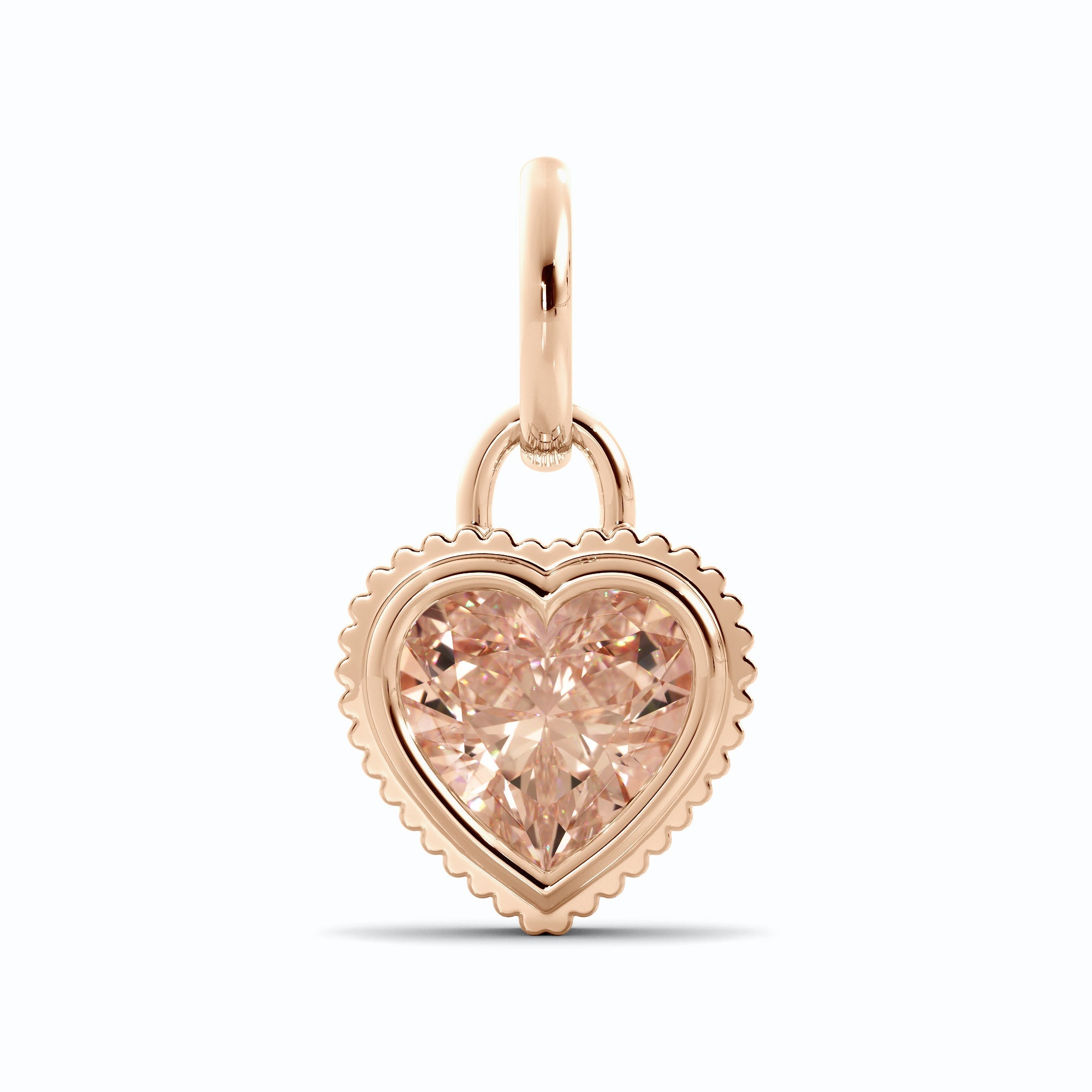 Pink Heart Diamond Charm