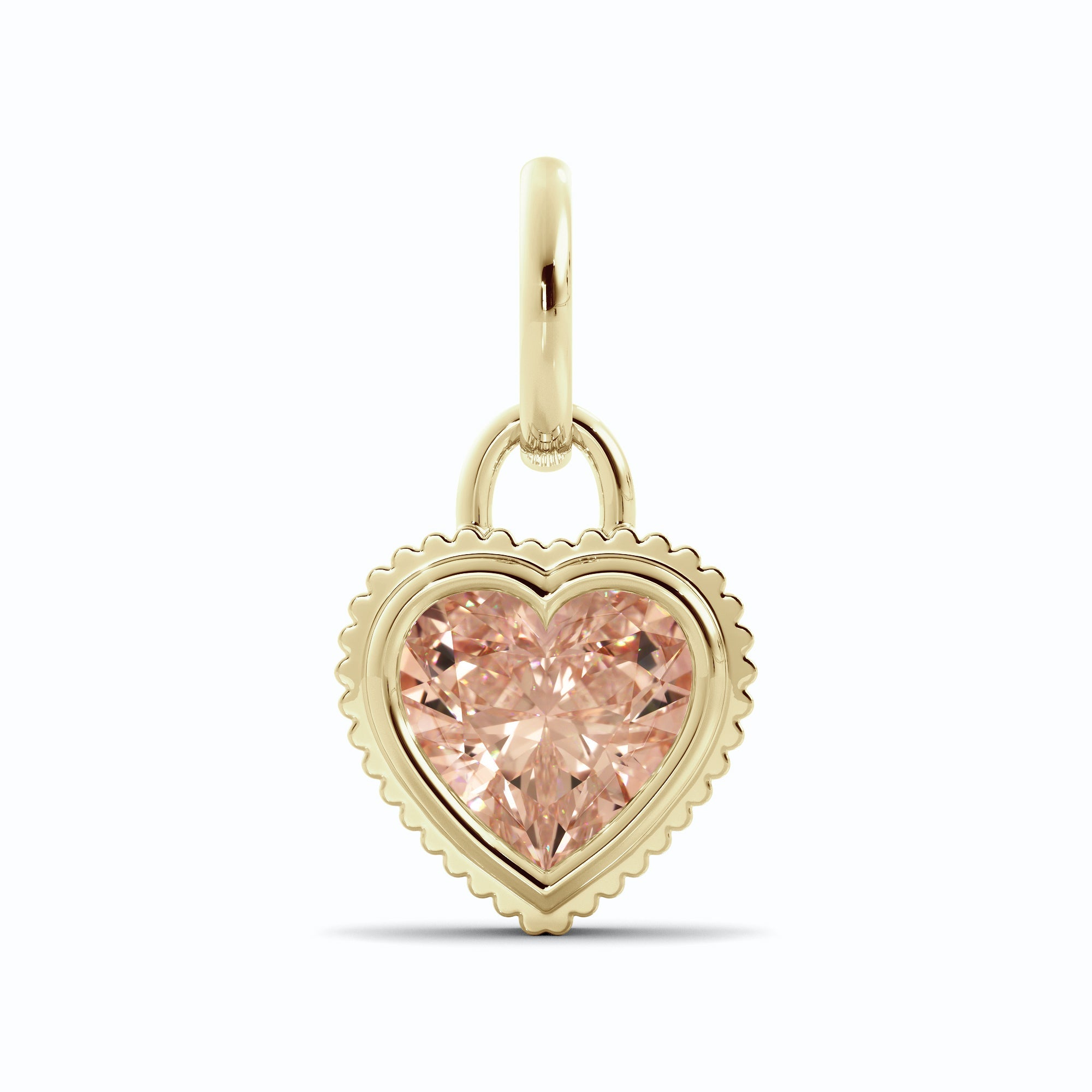 Pink Heart Diamond Charm