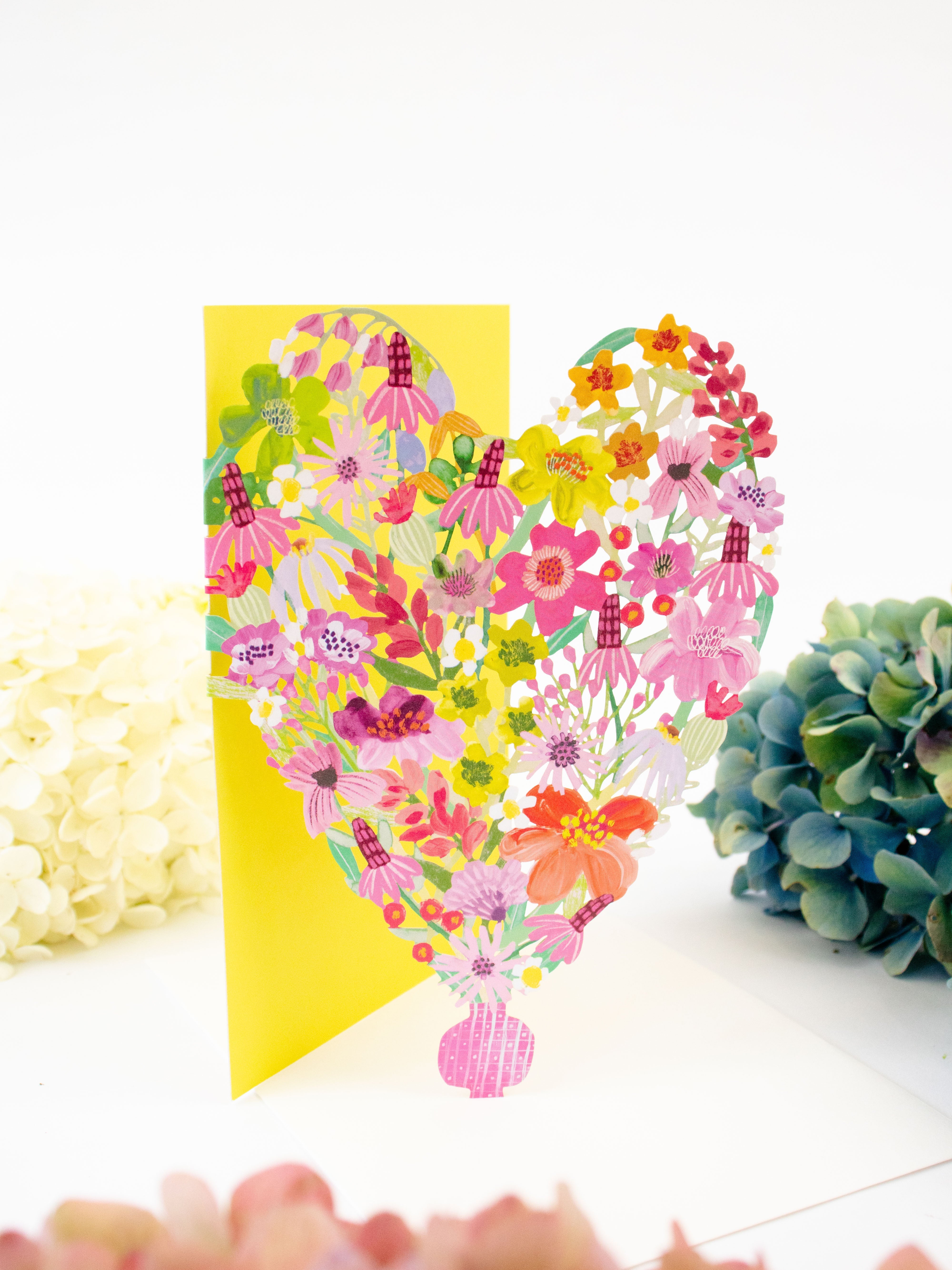 Heart Bouquet Blank Lasercut Card