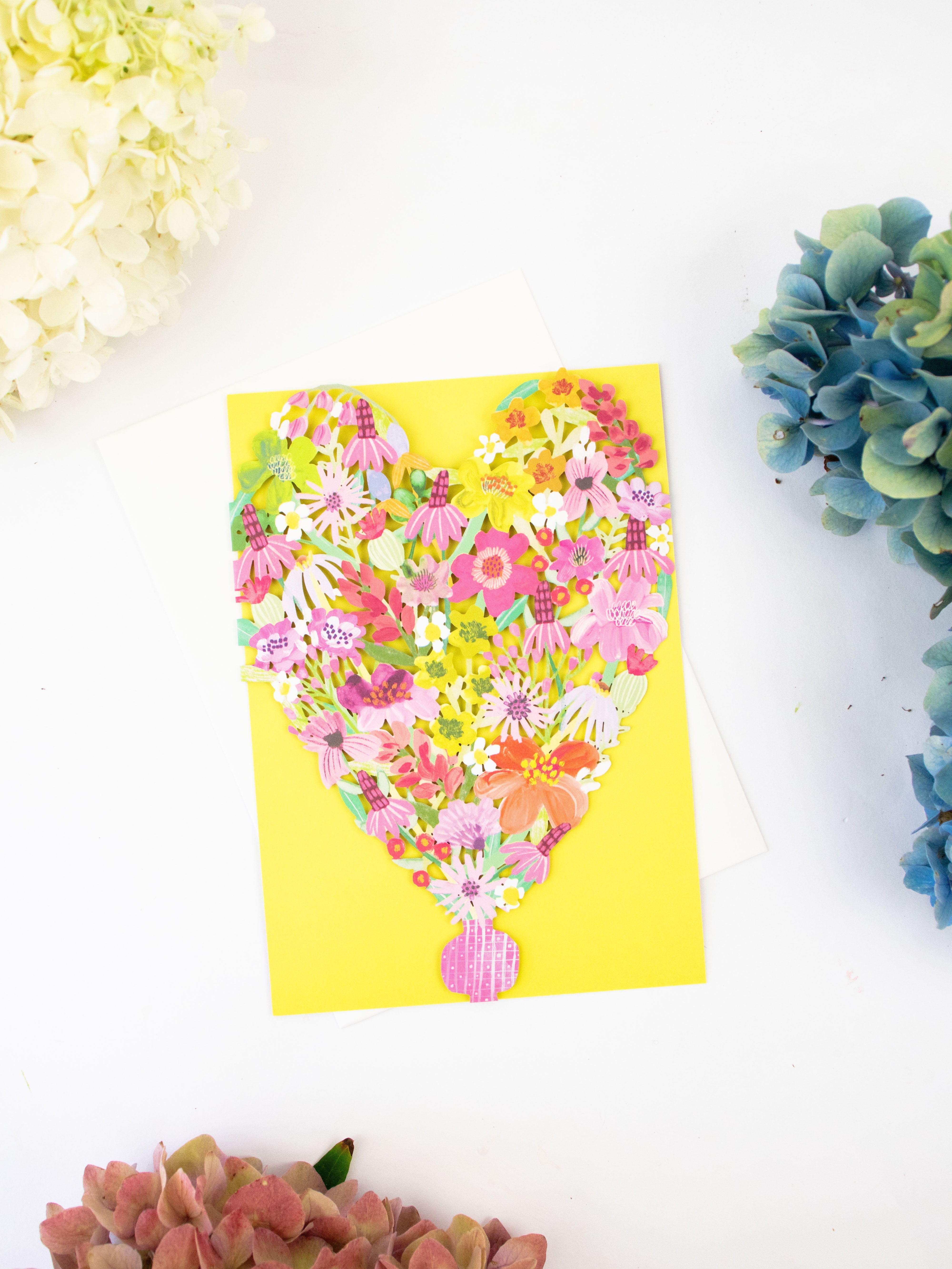 Heart Bouquet Blank Lasercut Card