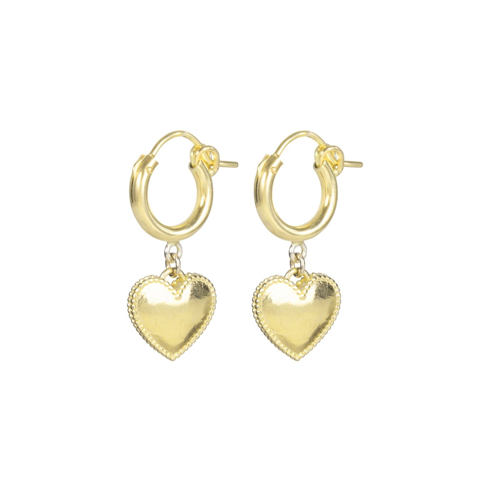 Beaded Heart Hoops
