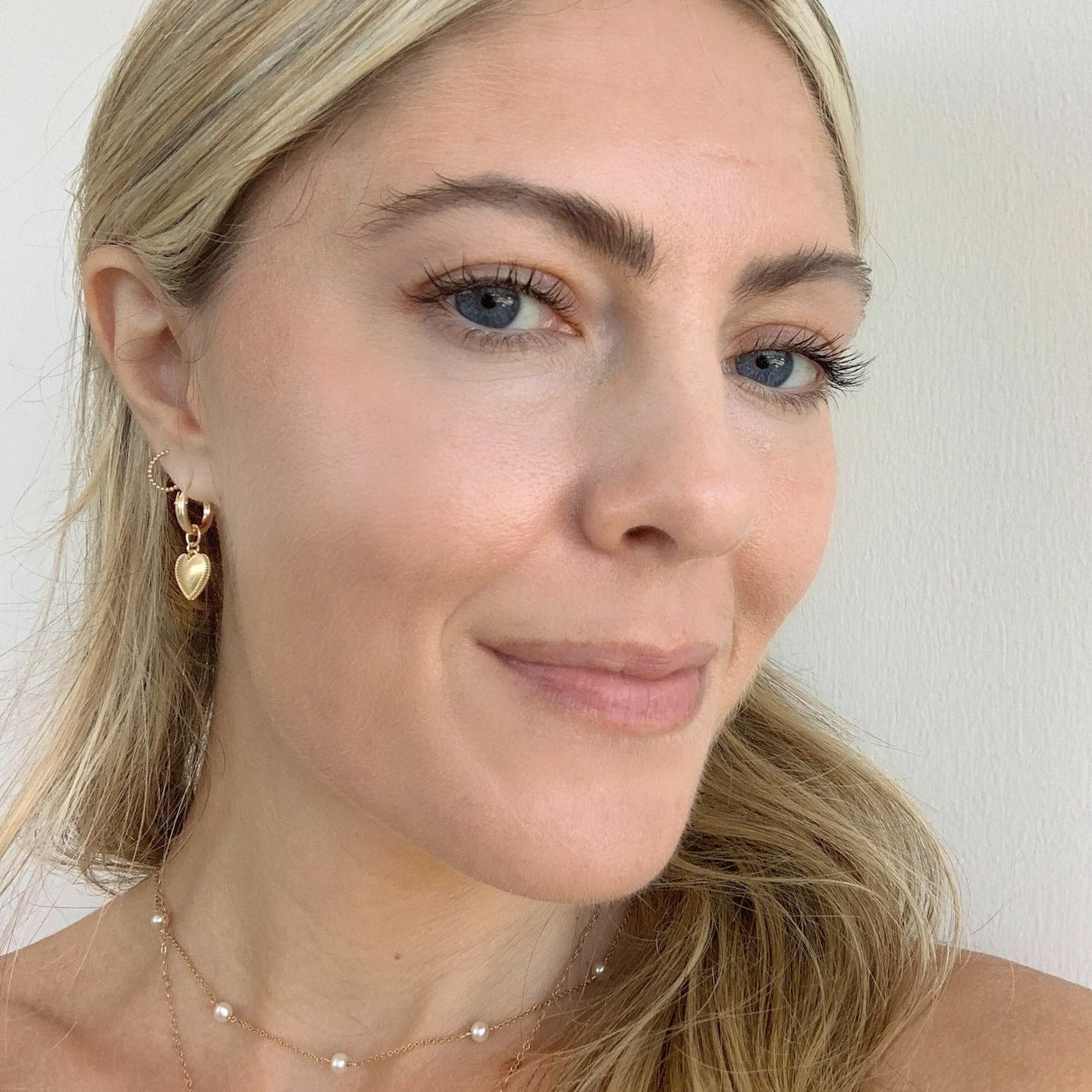Beaded Heart Hoops