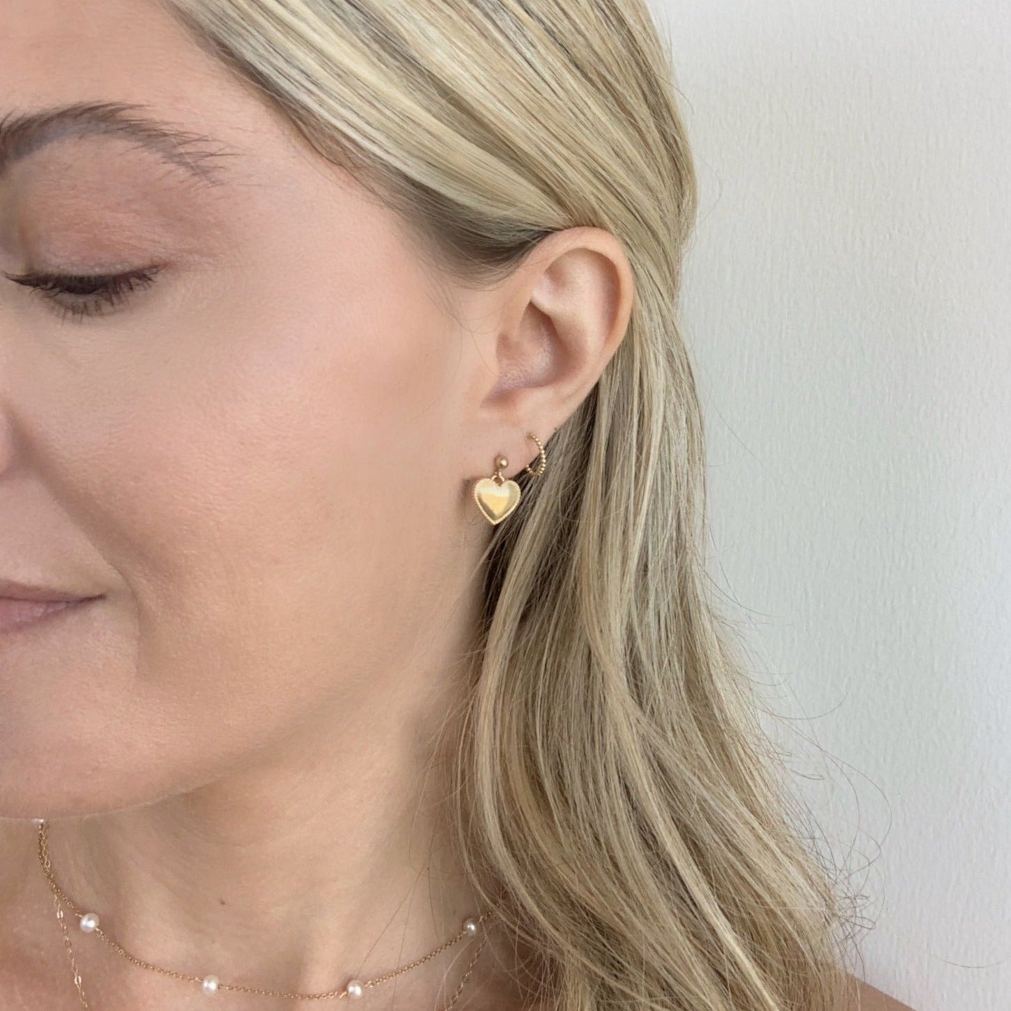 Beaded Heart Studs