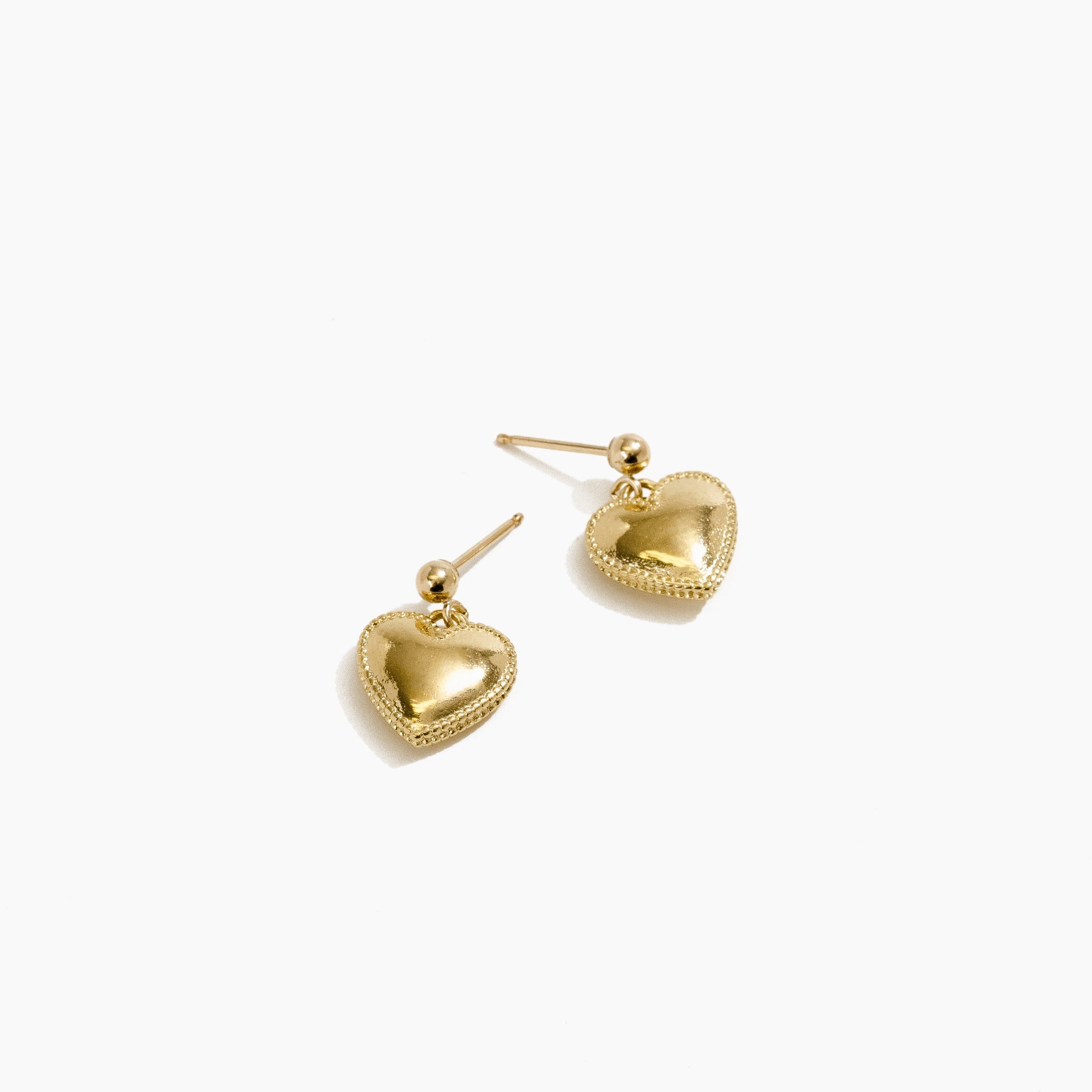 Beaded Heart Studs