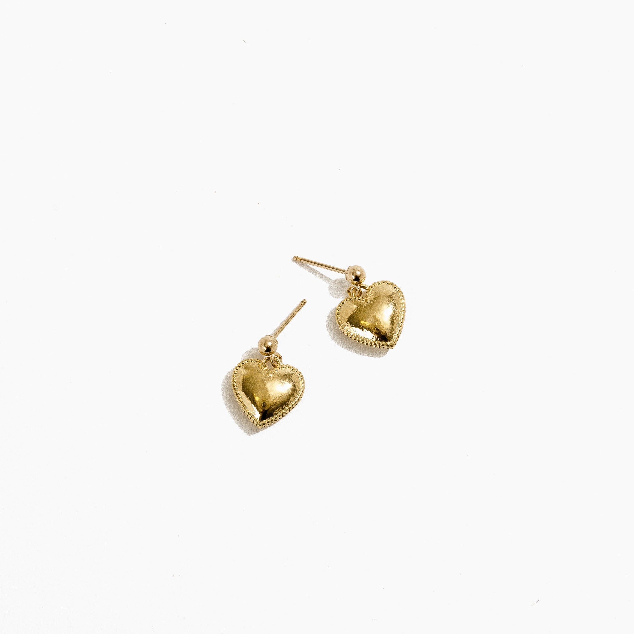 Beaded Heart Studs