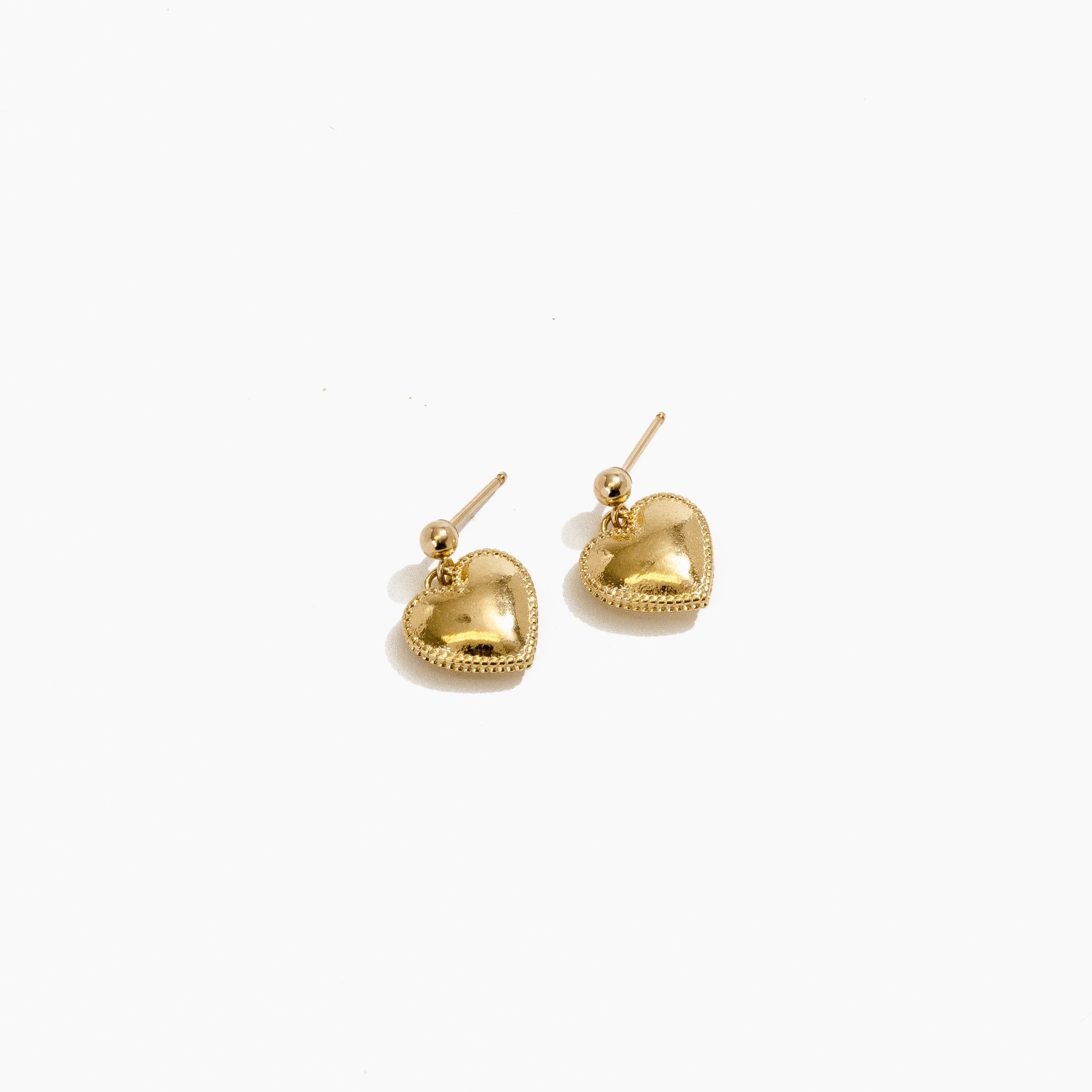 Beaded Heart Studs