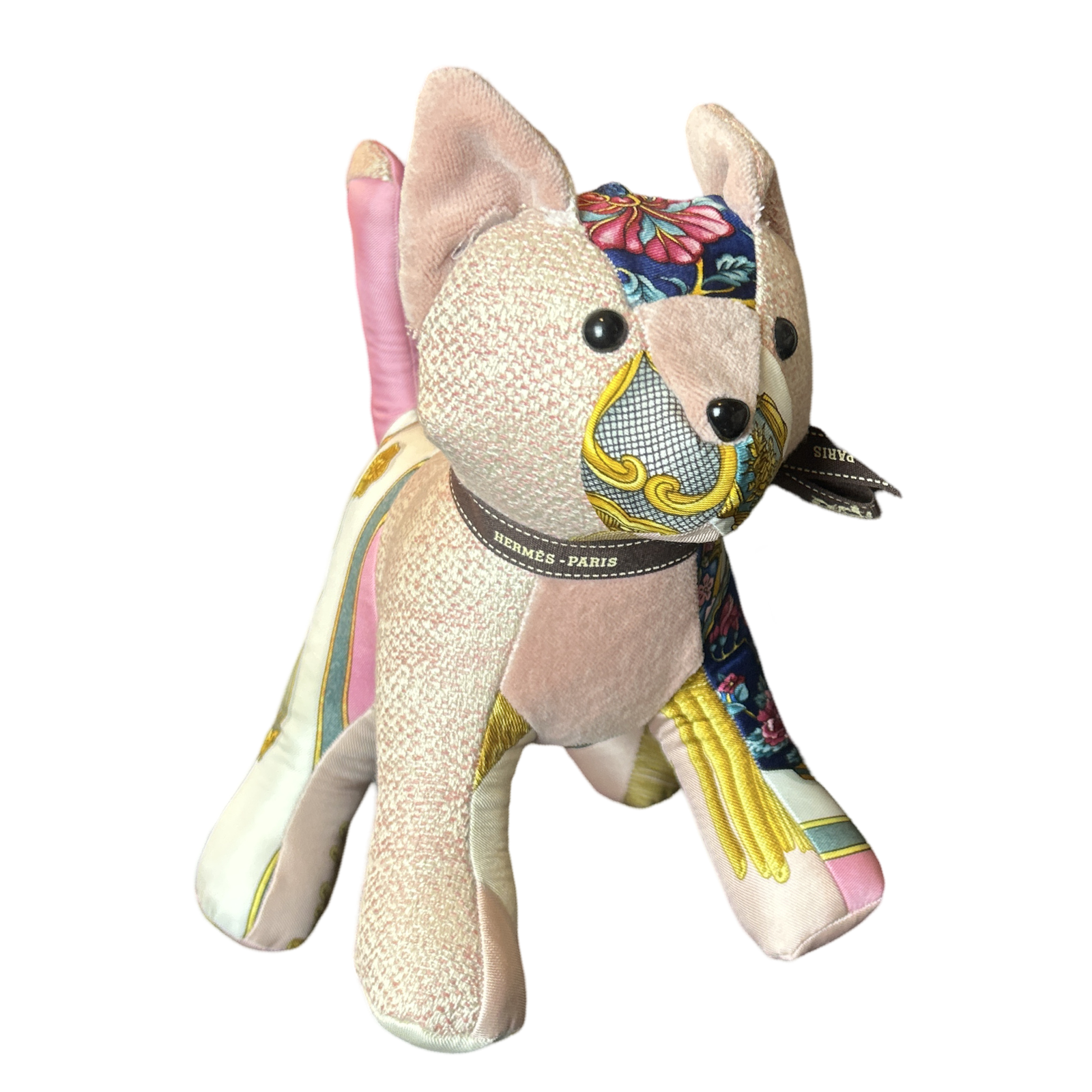 Qu'Importe le Flacon Vintage Silk Scarf Patchwork Kitten