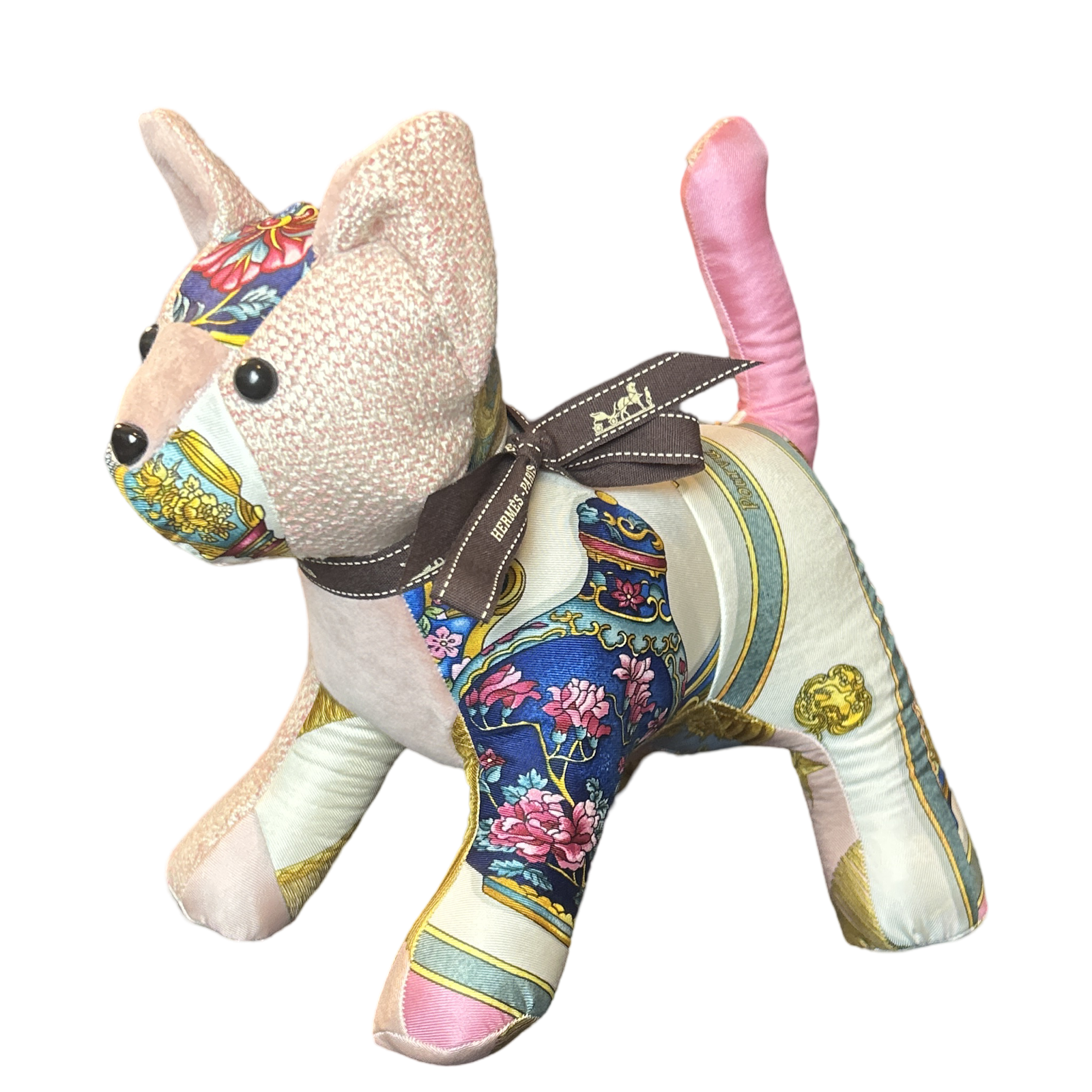 Qu'Importe le Flacon Vintage Silk Scarf Patchwork Kitten