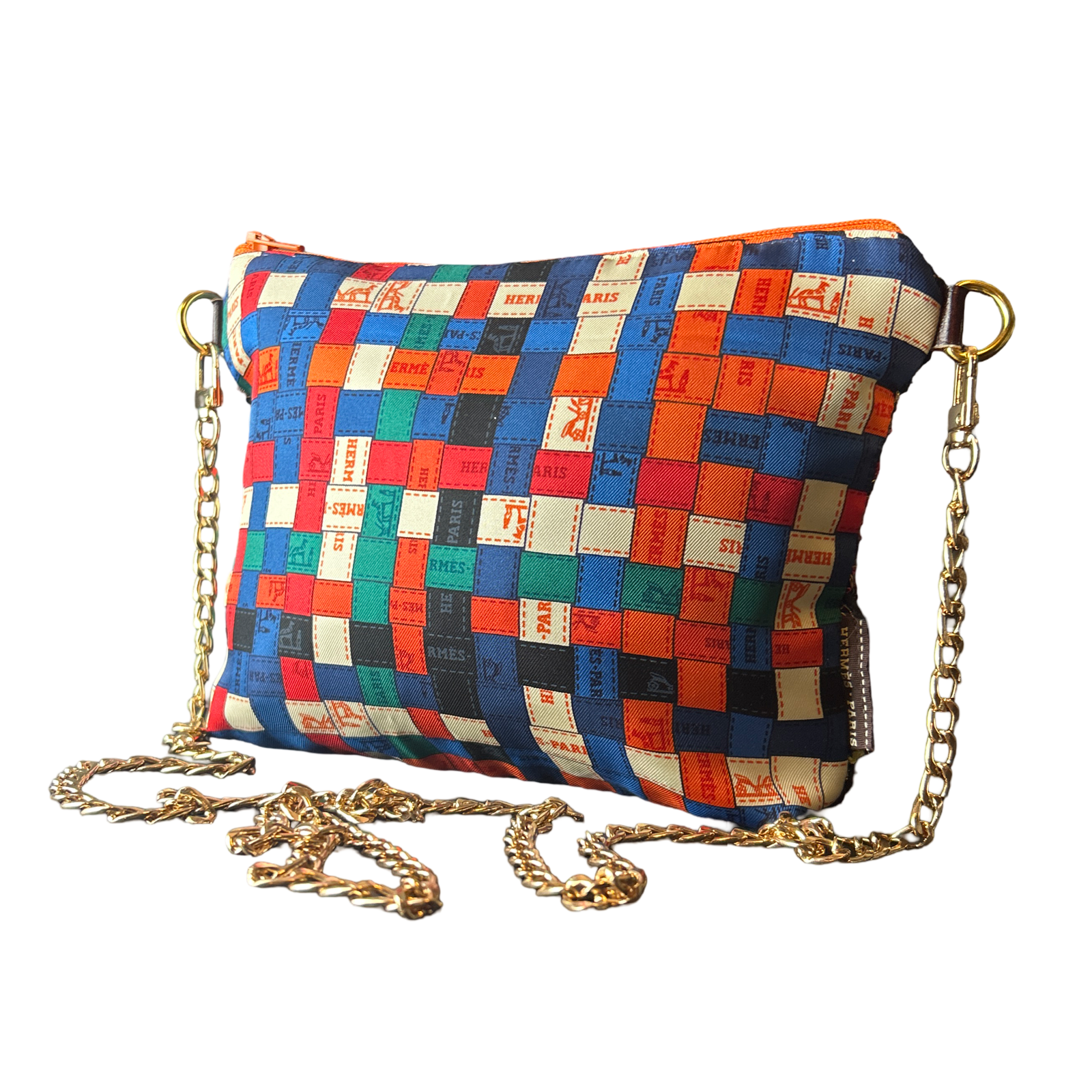 Bolduc Au Carre Vintage Silk Scarf Crossbody Bag