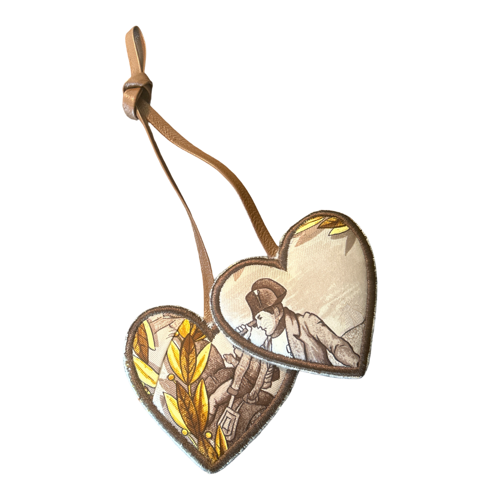 Napoleon Scarf Double Heart Bag Charm