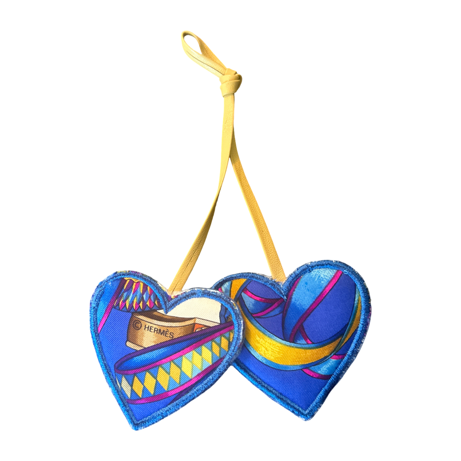 Rubans du Cheval Blanc Scarf Double Heart Bag Charm