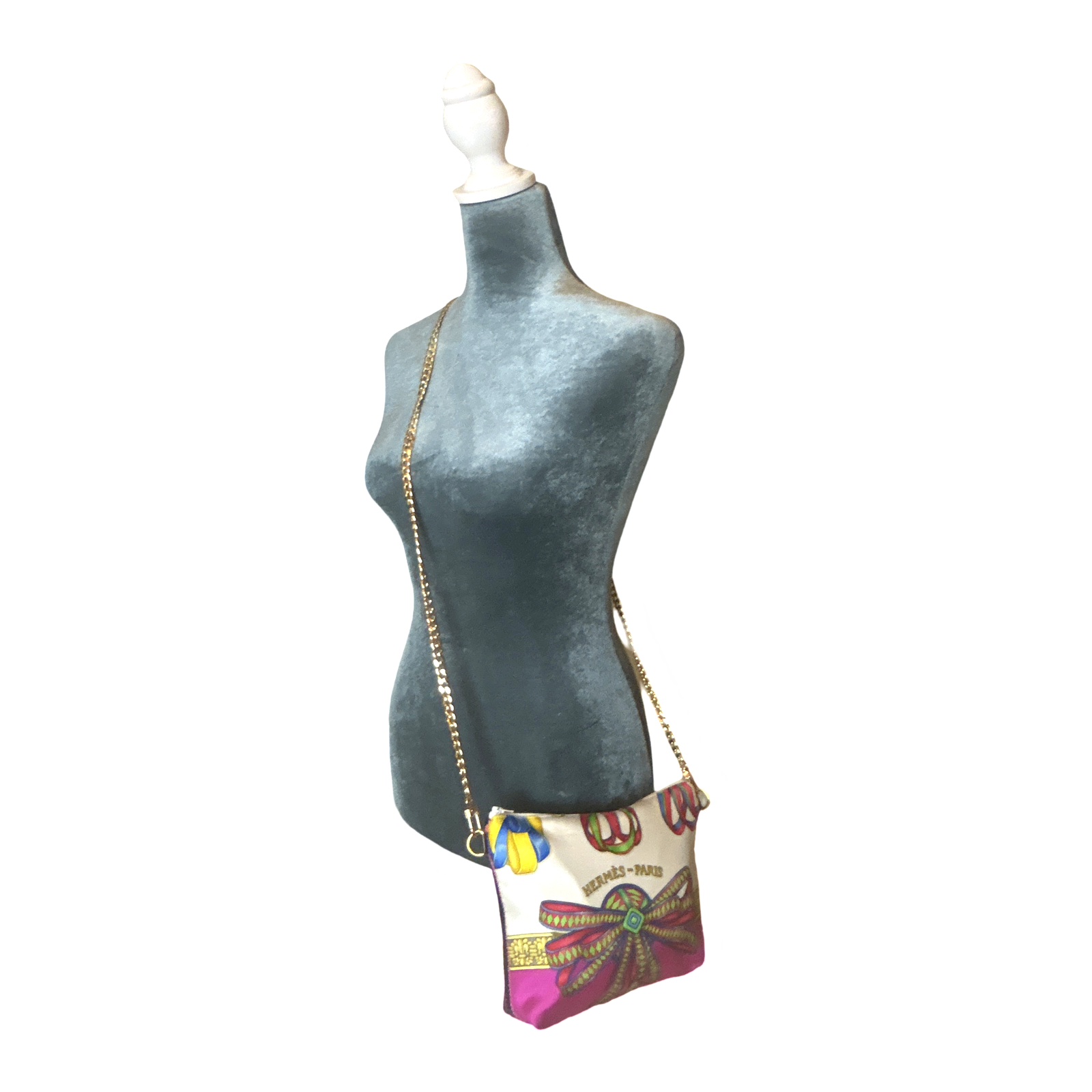Rubans du Cheval Fuchsia Vintage Scarf Crossbody Bag