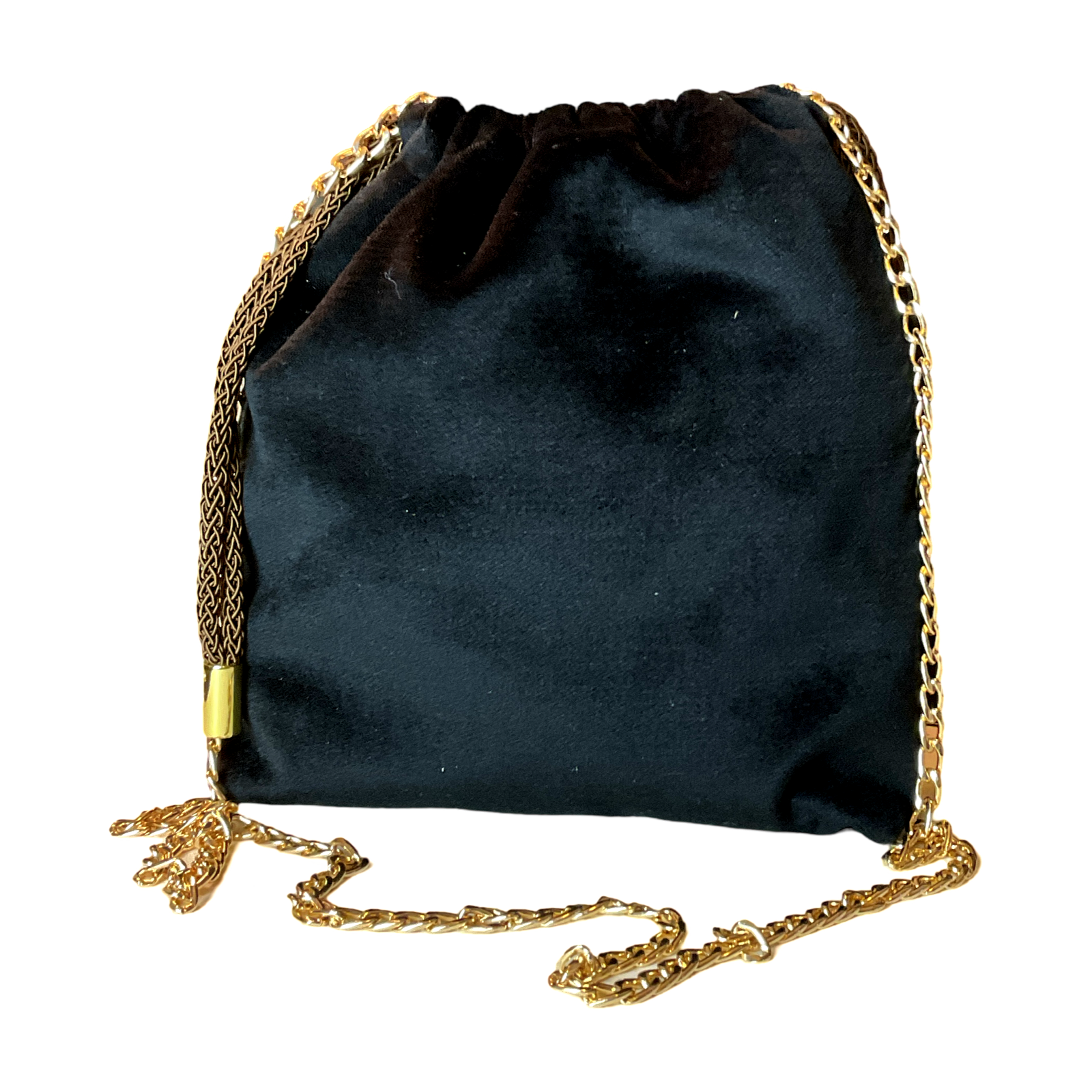 Très Kelly Noir Vintage Silk Scarf Drawstring Crossbody Bag