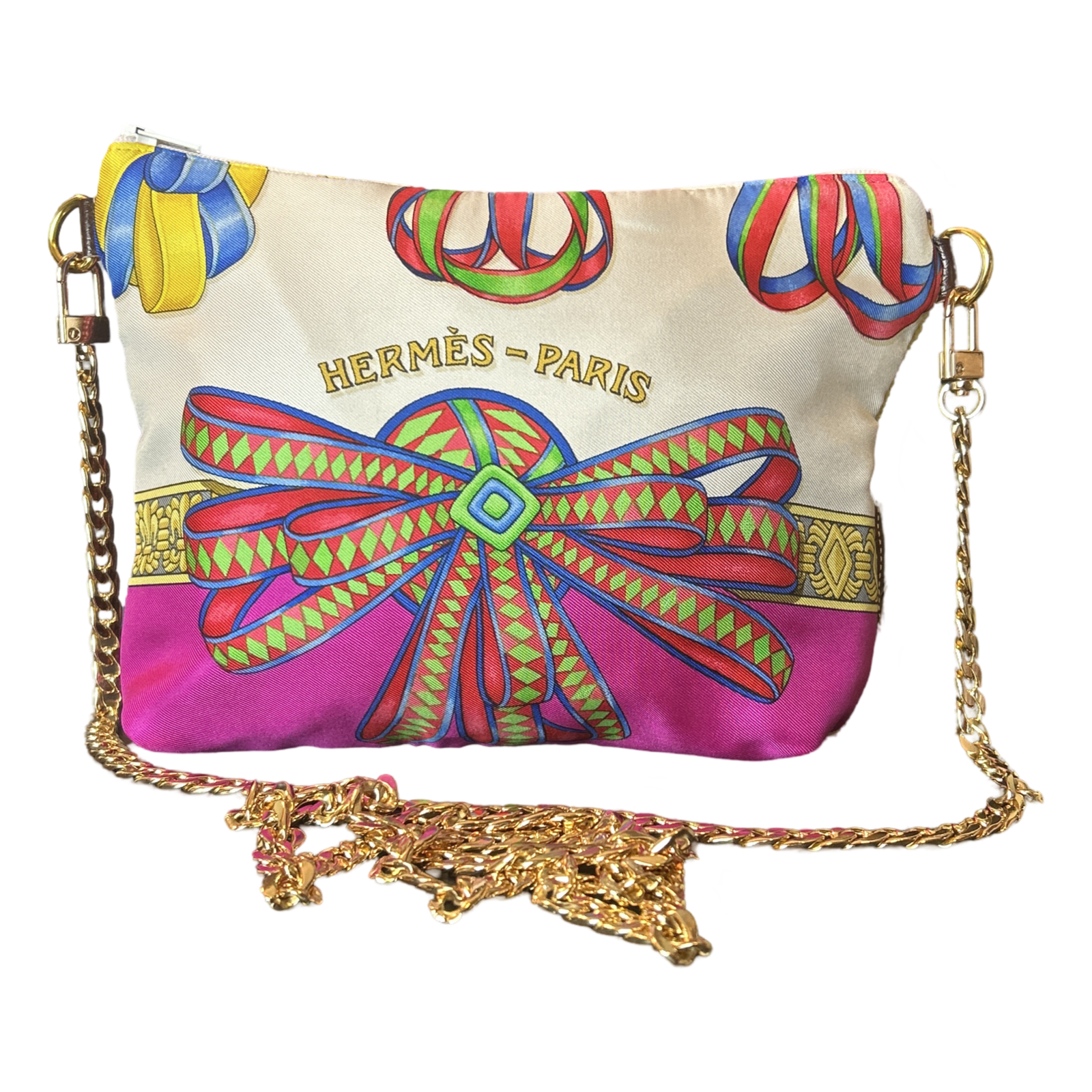 Rubans du Cheval Fuchsia Vintage Scarf Crossbody Bag