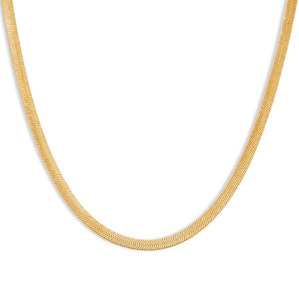 Gold / 16" Herringbone Chain Necklace - Adina's Jewels