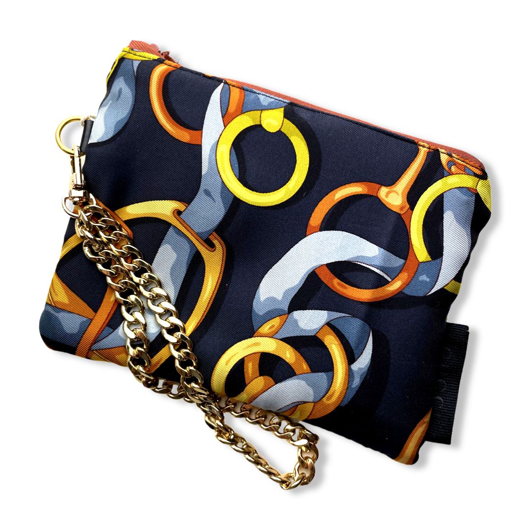 Horse Bit Vintage Silk Scarf Wristlet Bags