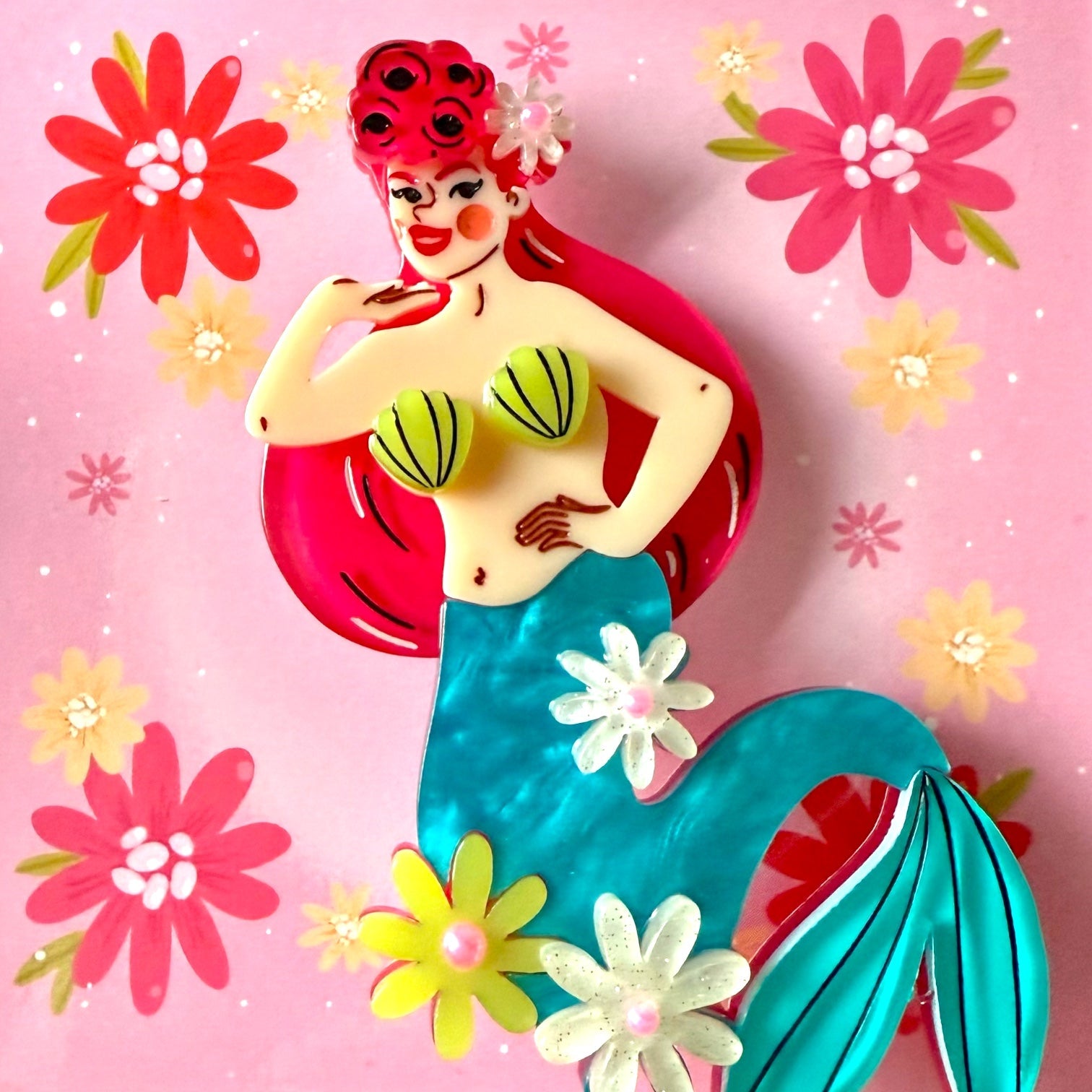Pearl the Mermaid Brooch by Marla VonDuta x Lipstick & Chrome
