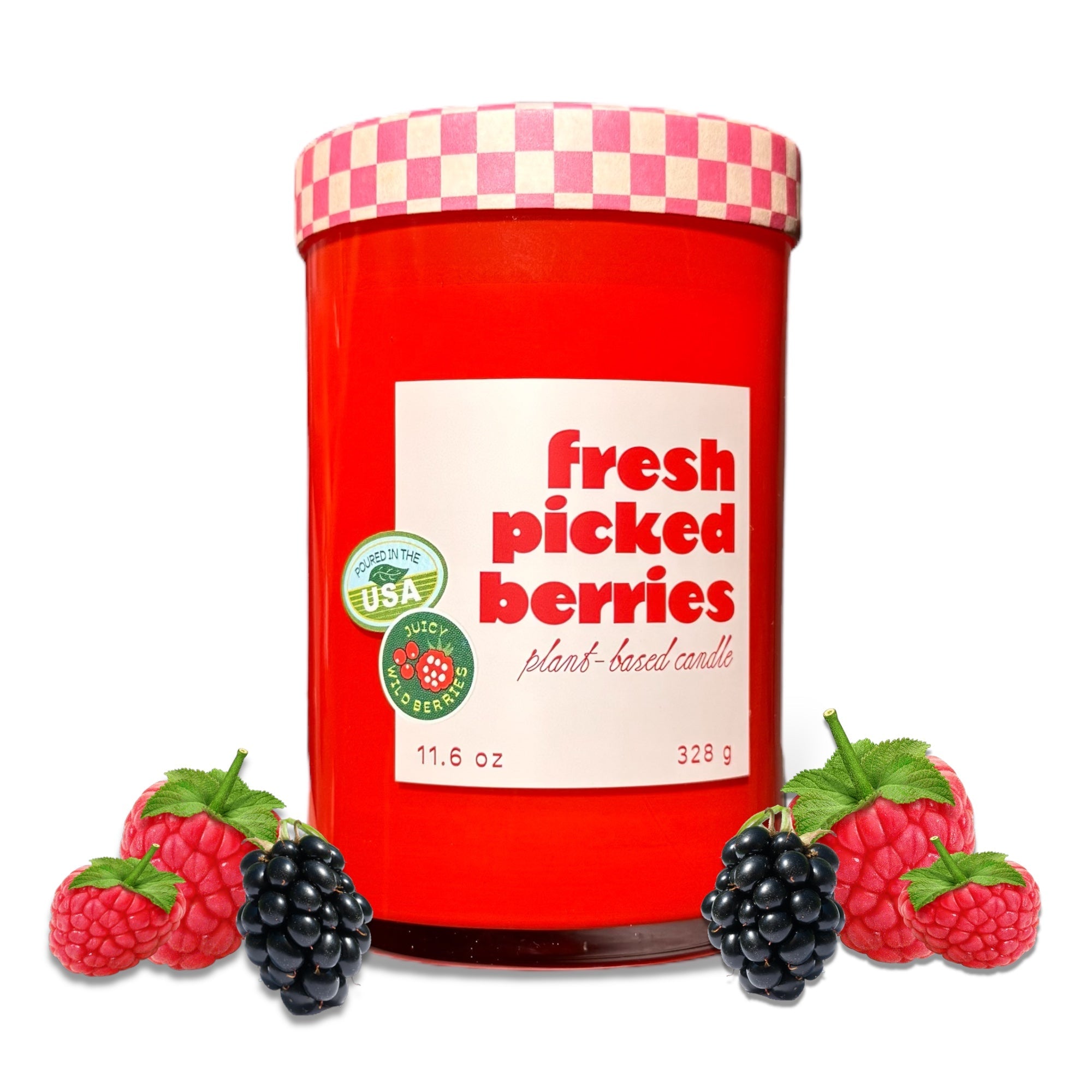 Fresh Picked Berries Farmers Market Glass Candle