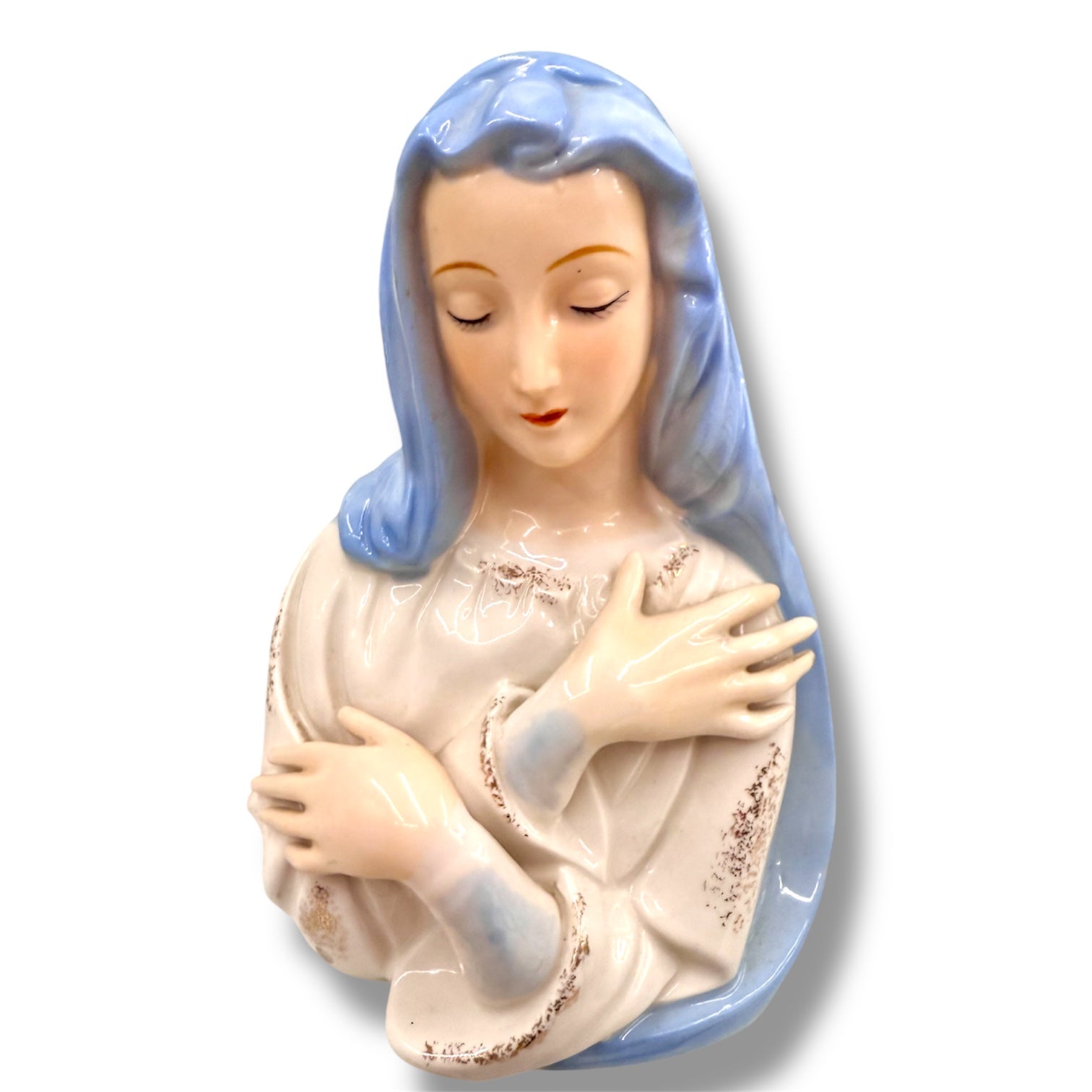 Vintage Shafford Japan Ceramic Porcelain Virgin Mary/Madonna Planter