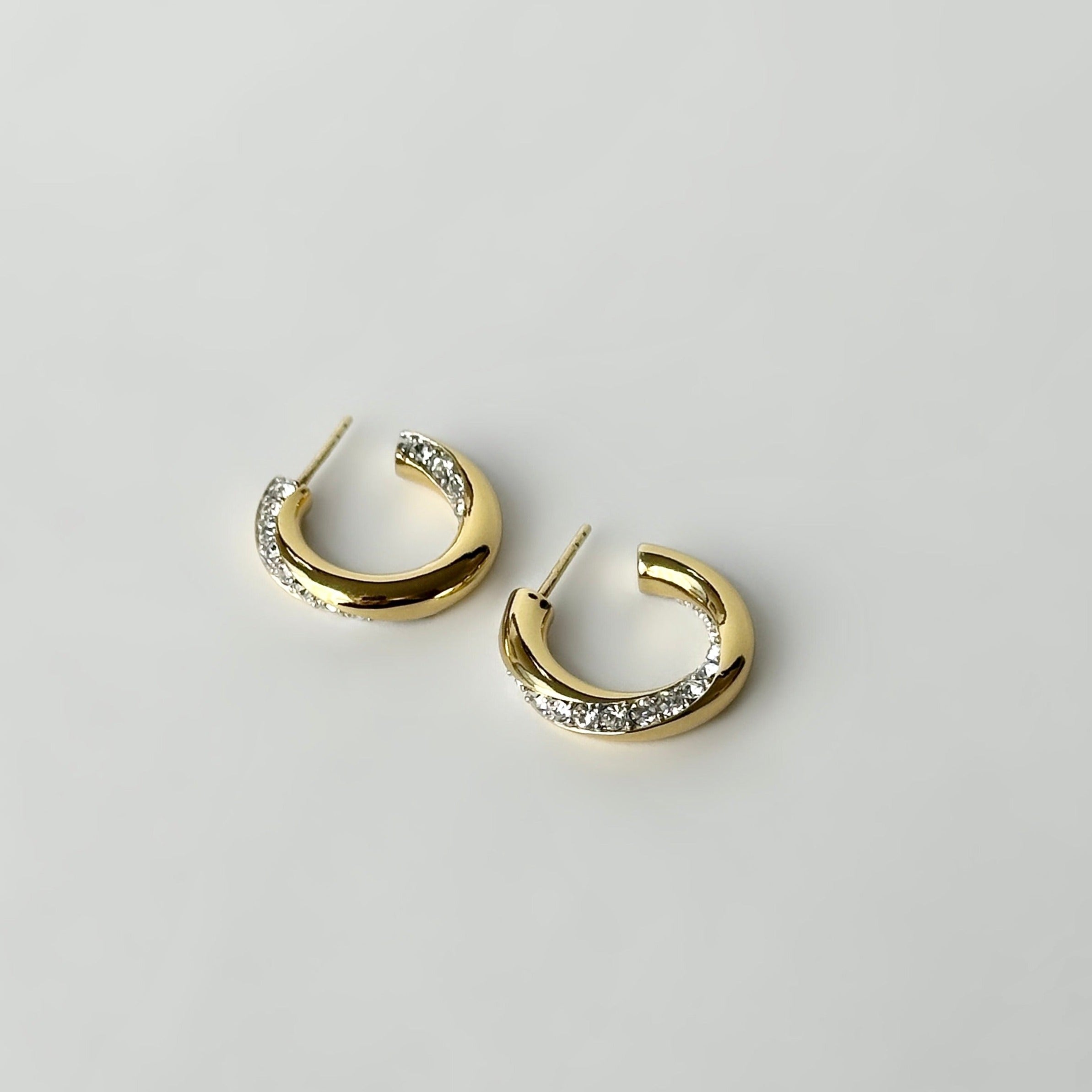 Astrid Twist Pavé Hoop Earrings