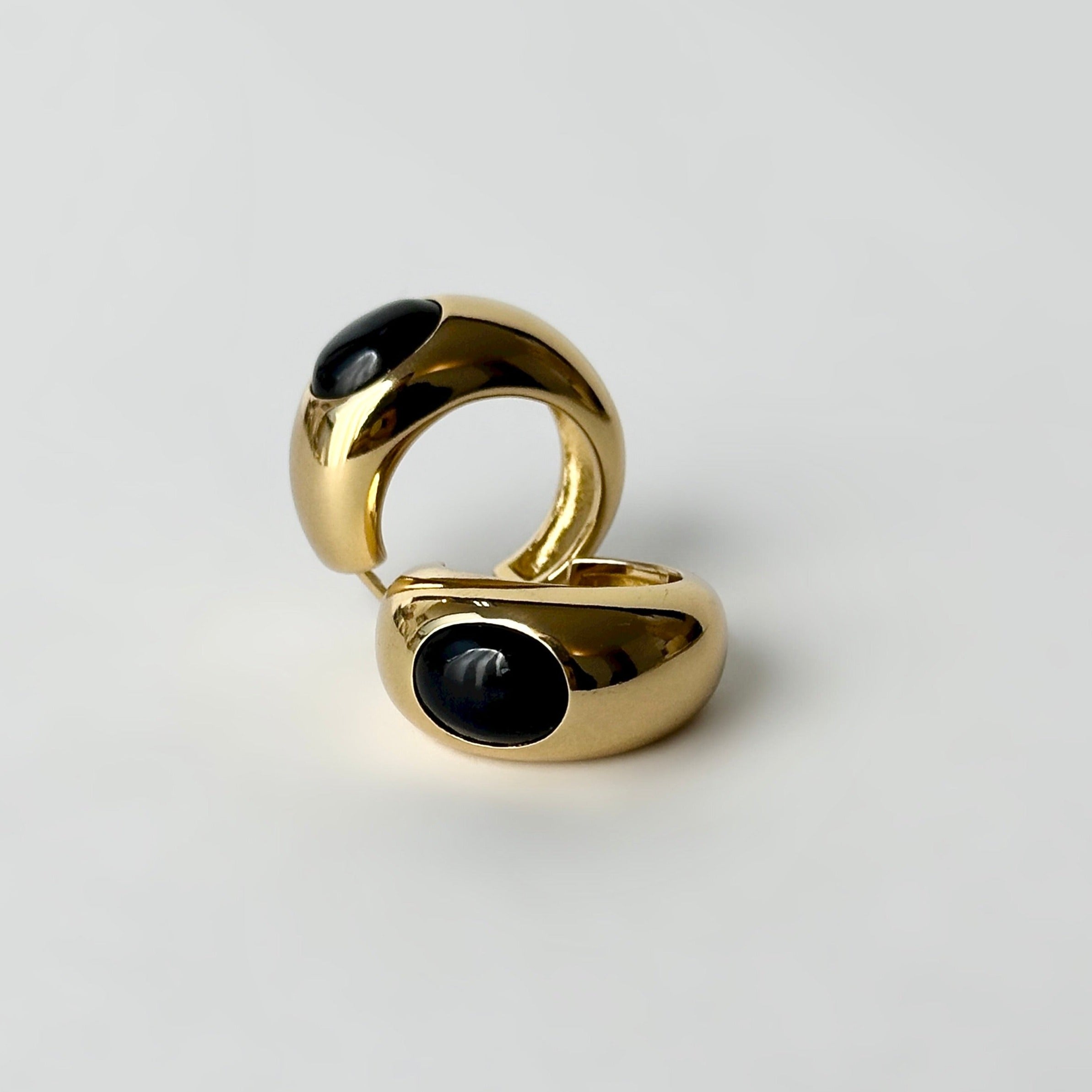 Cora Onyx Jumbo Hoop Earrings