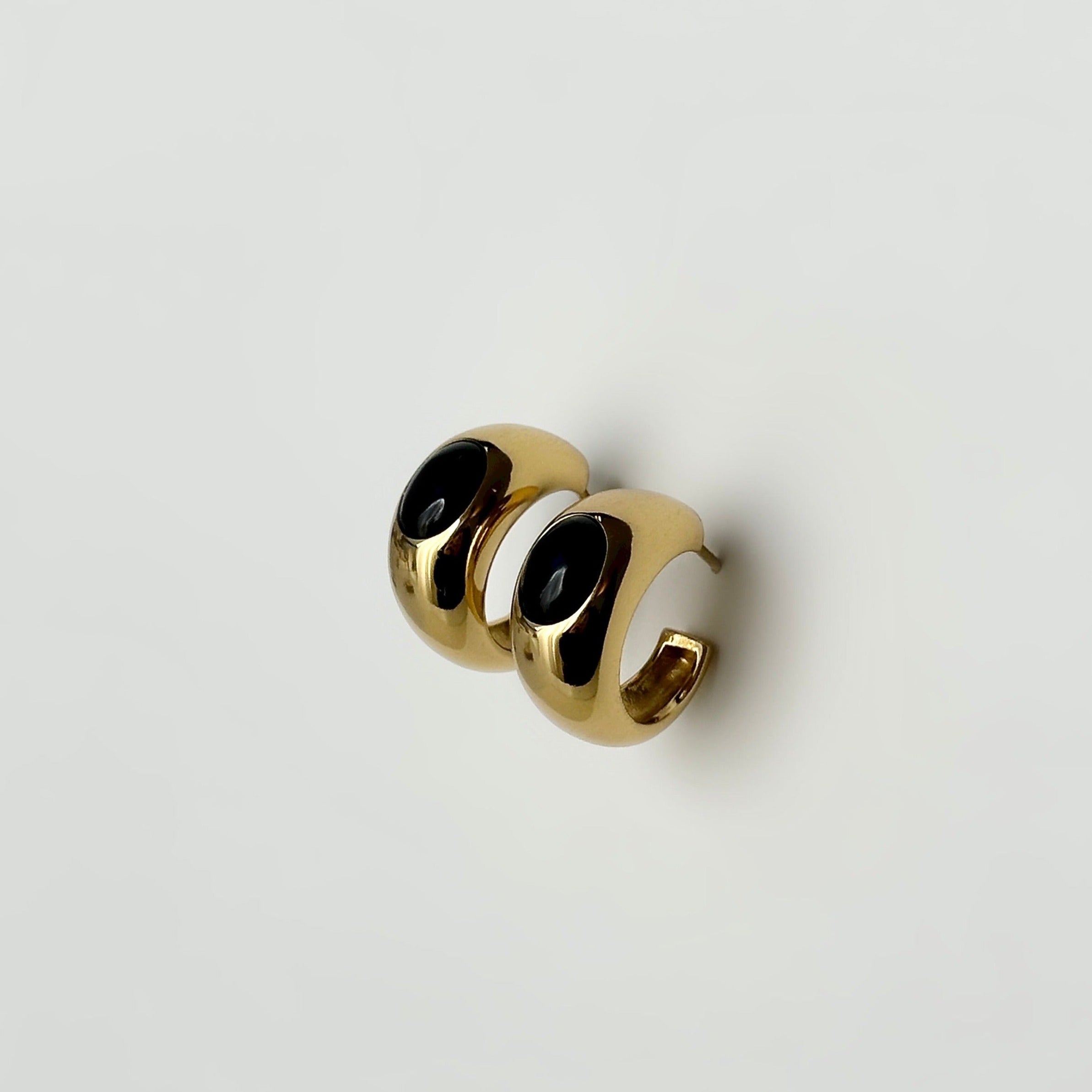 Cora Onyx Jumbo Hoop Earrings