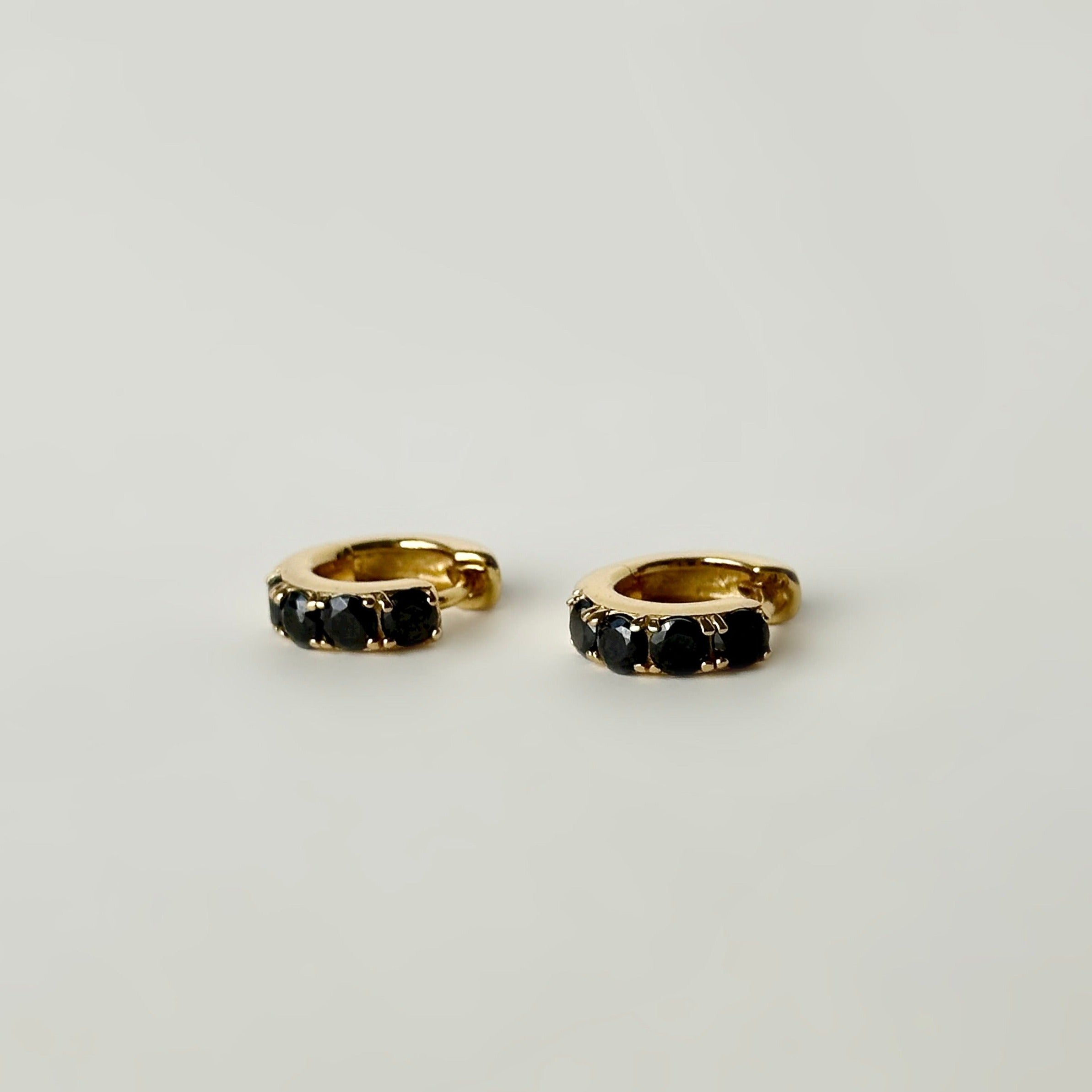Honey Pave Huggies in Caviar