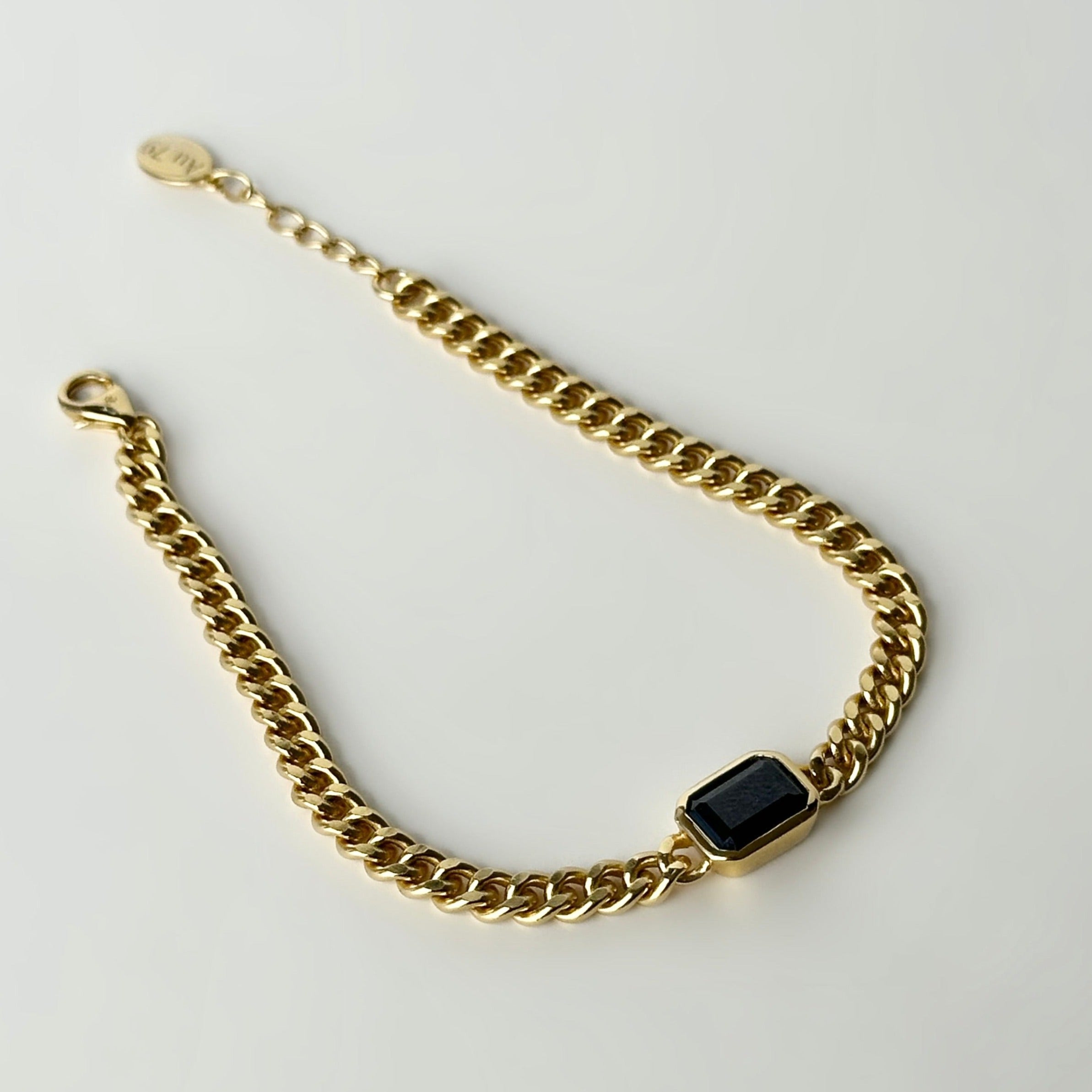 Manhattan Chain Bracelet w Caviar CZ