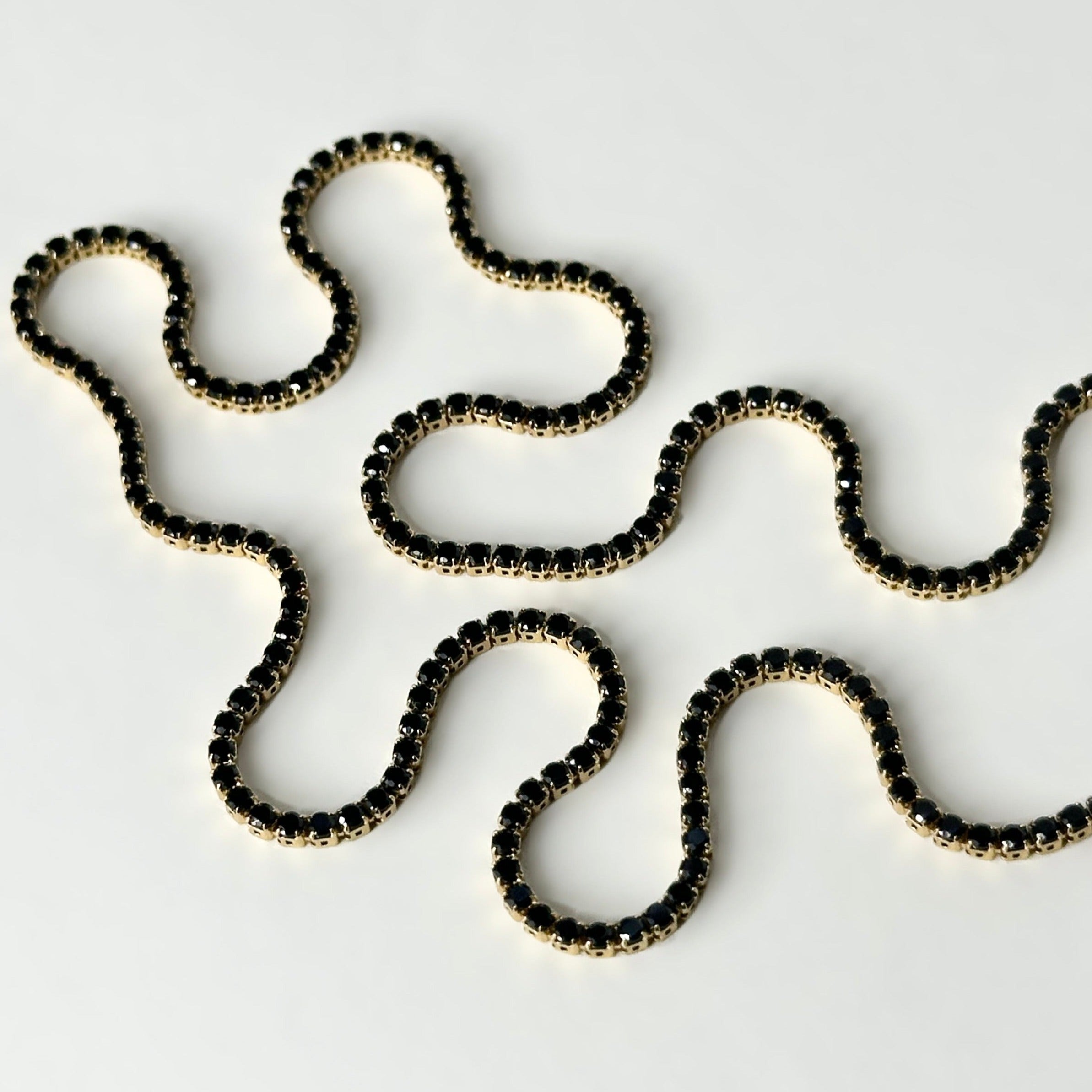 Dallas Micro Tennis Necklace in Caviar CZ