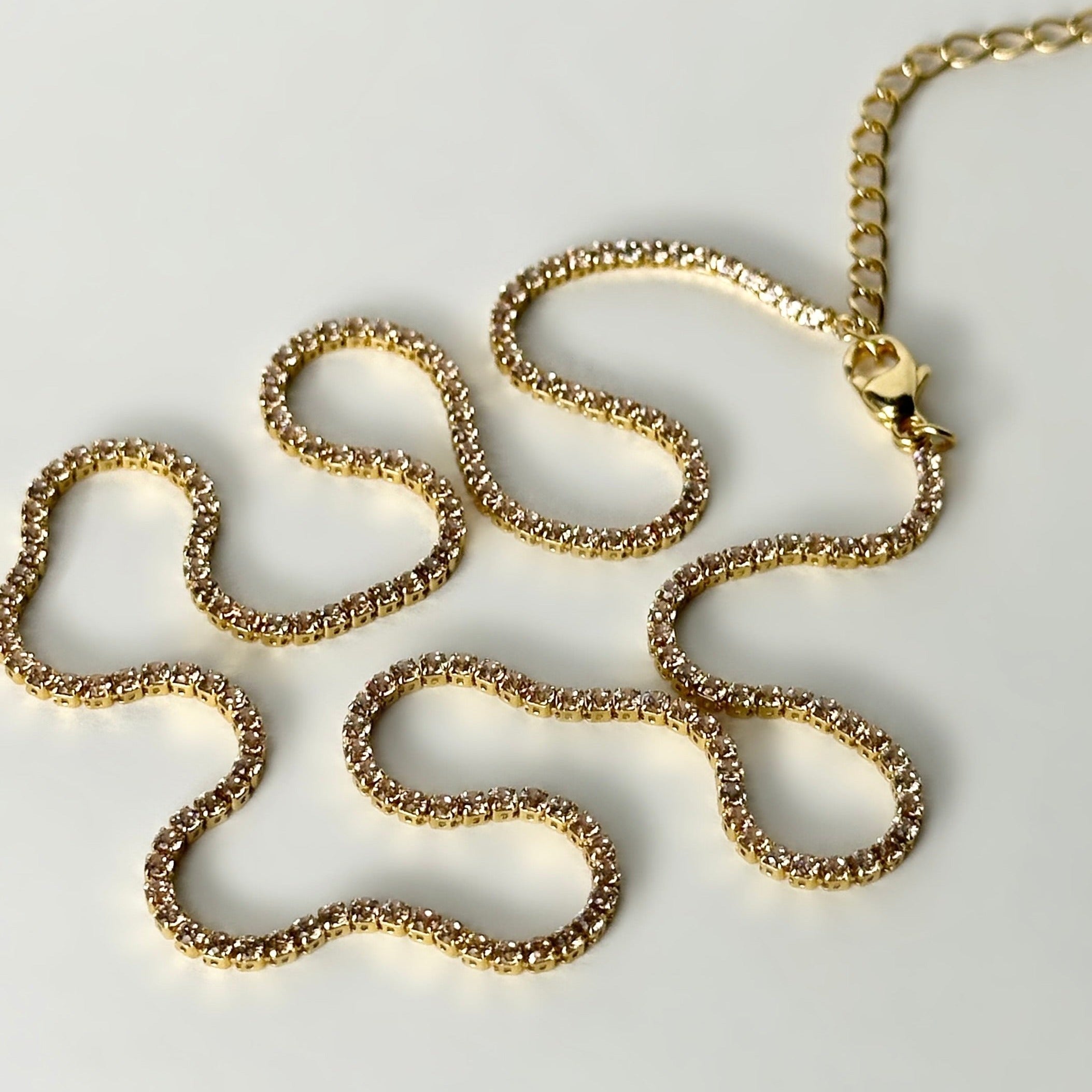 Dallas Micro Tennis Necklace in Cremé CZ