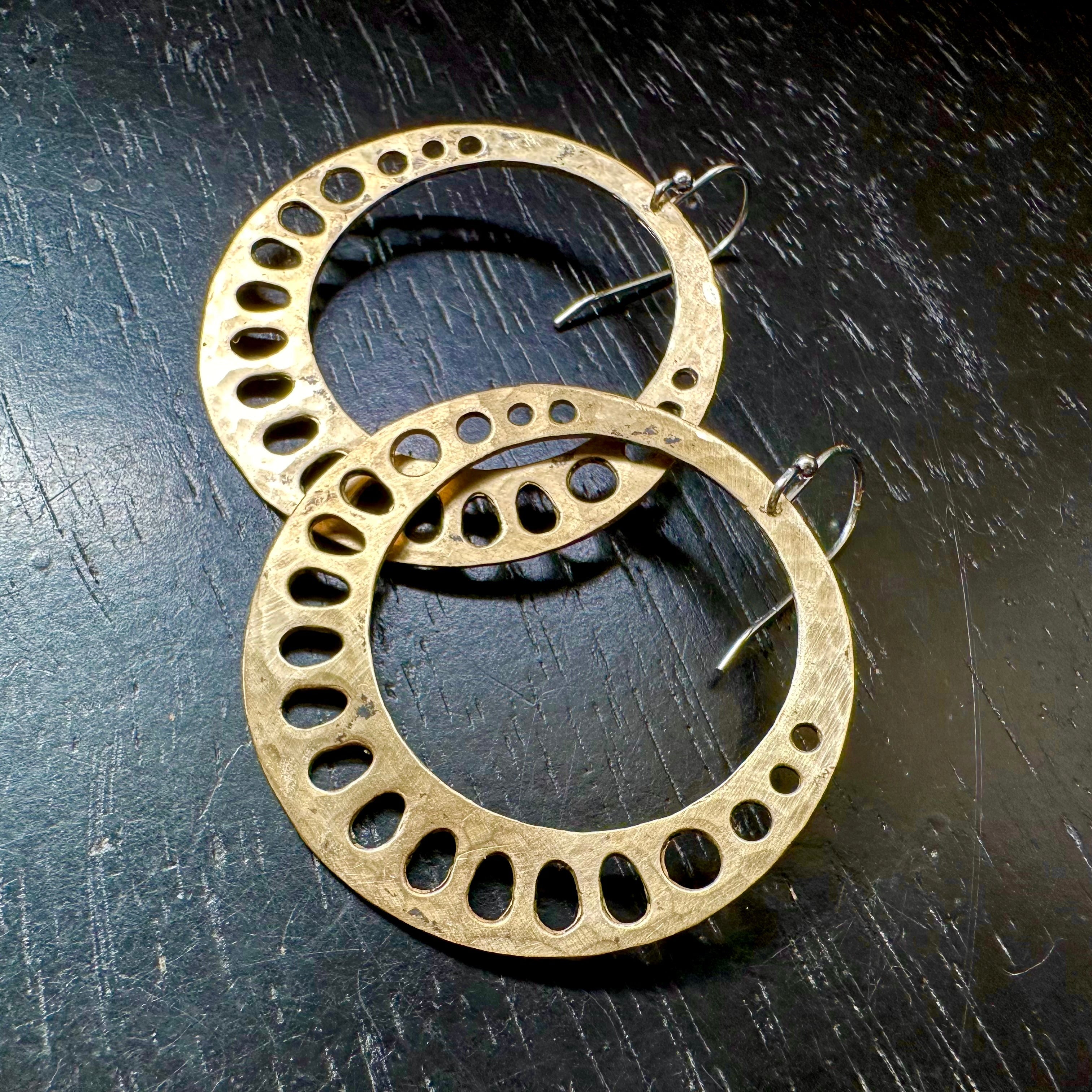 Brass Lotus Root Earrings