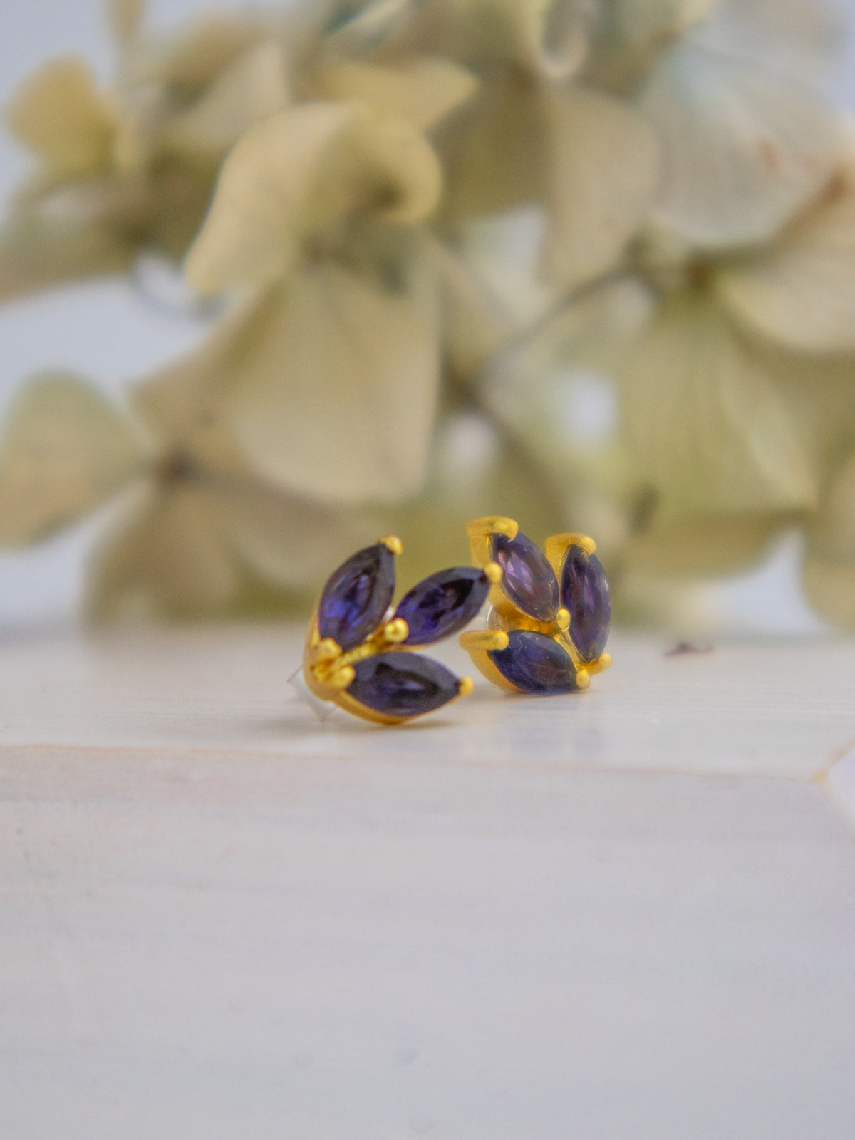 Tri Leaf Stud Earrings
