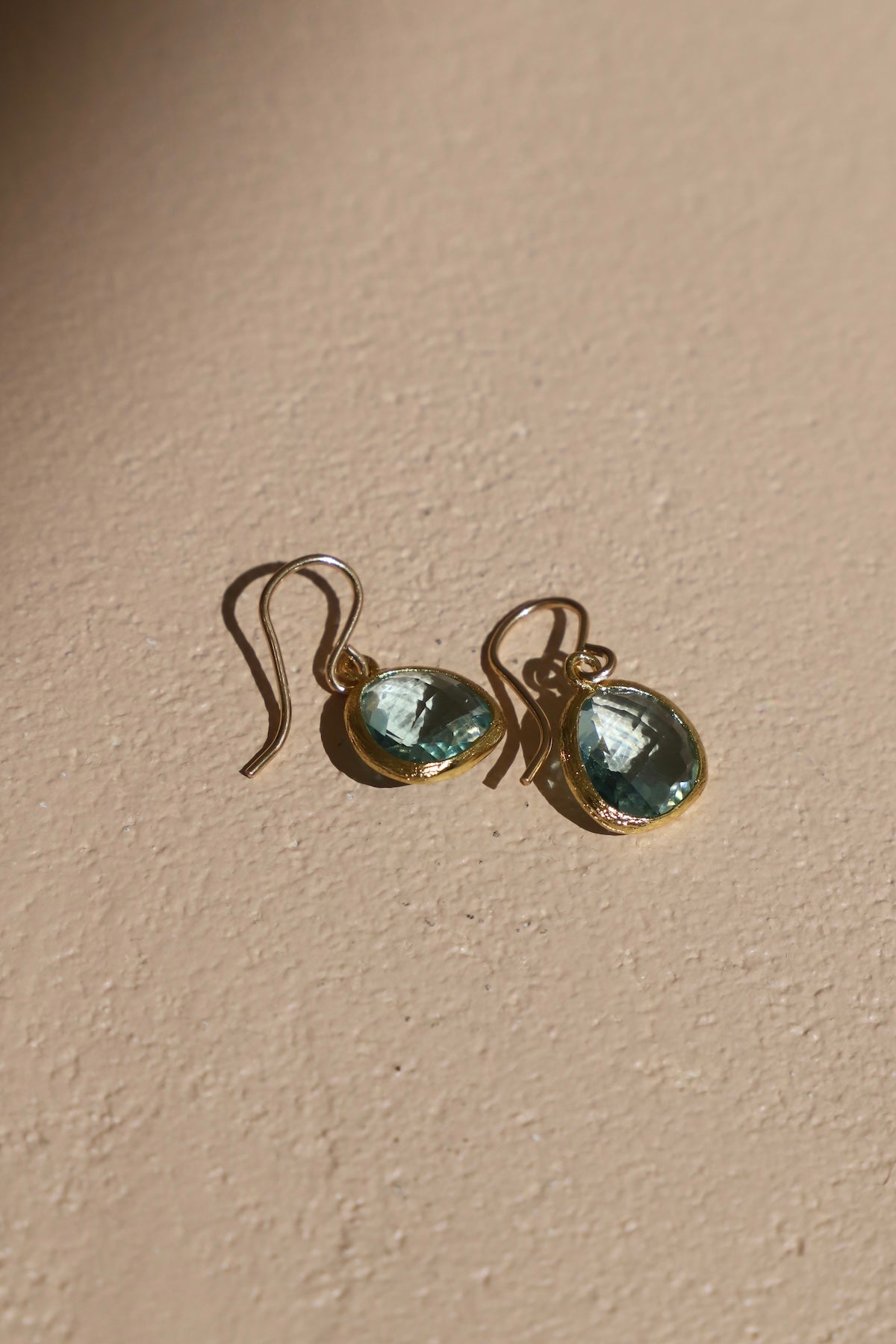 MEDIUM AQUAMARINE BEZEL EARRINGS