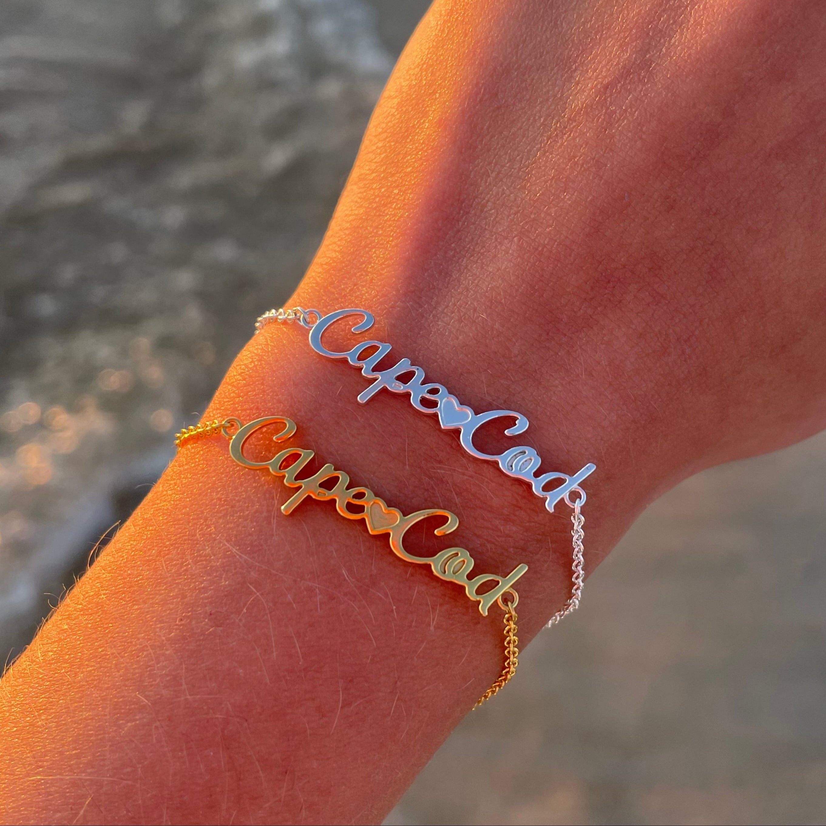 Dainty Cape Cod Script Bracelet