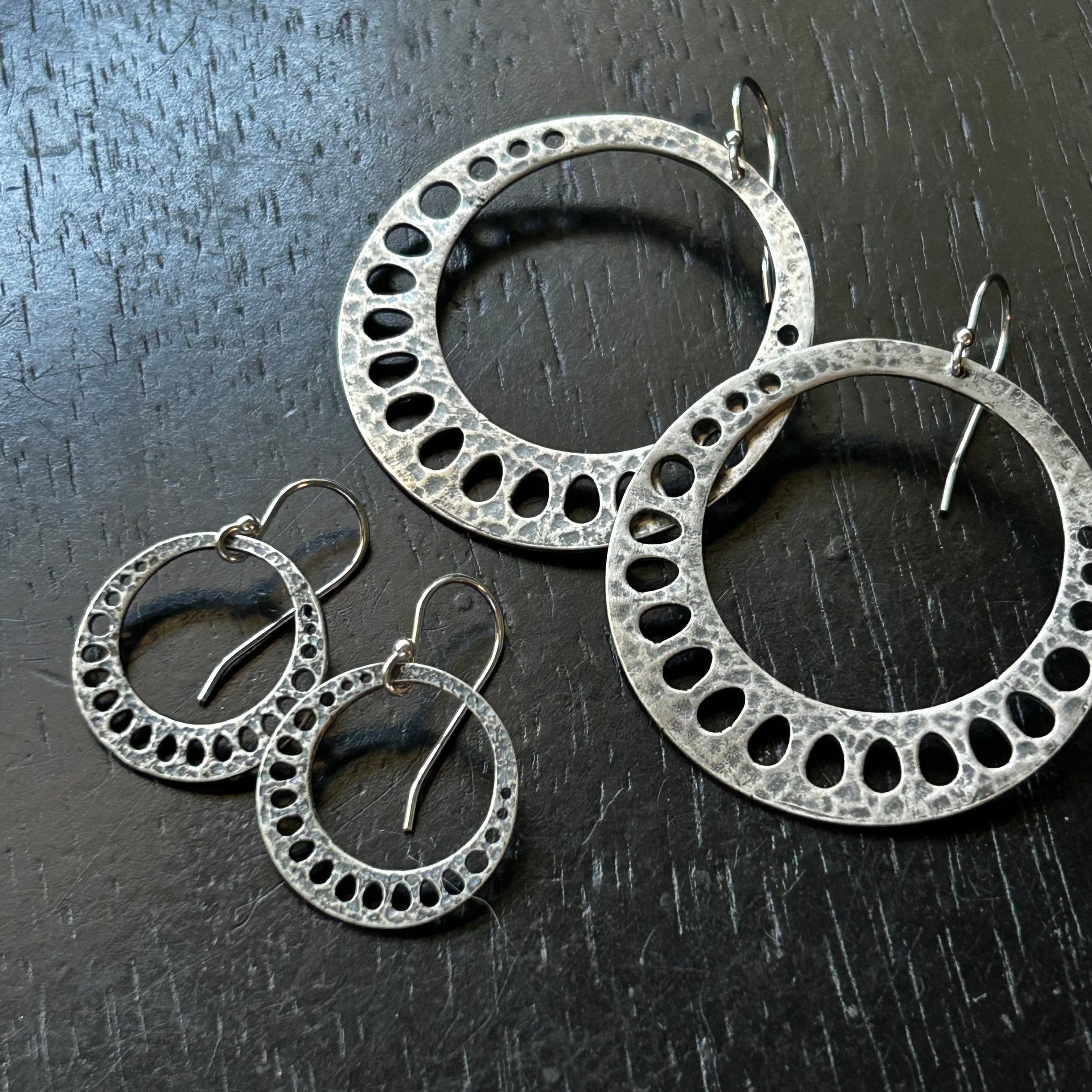 Tiny Silver Lotus Root Earrings