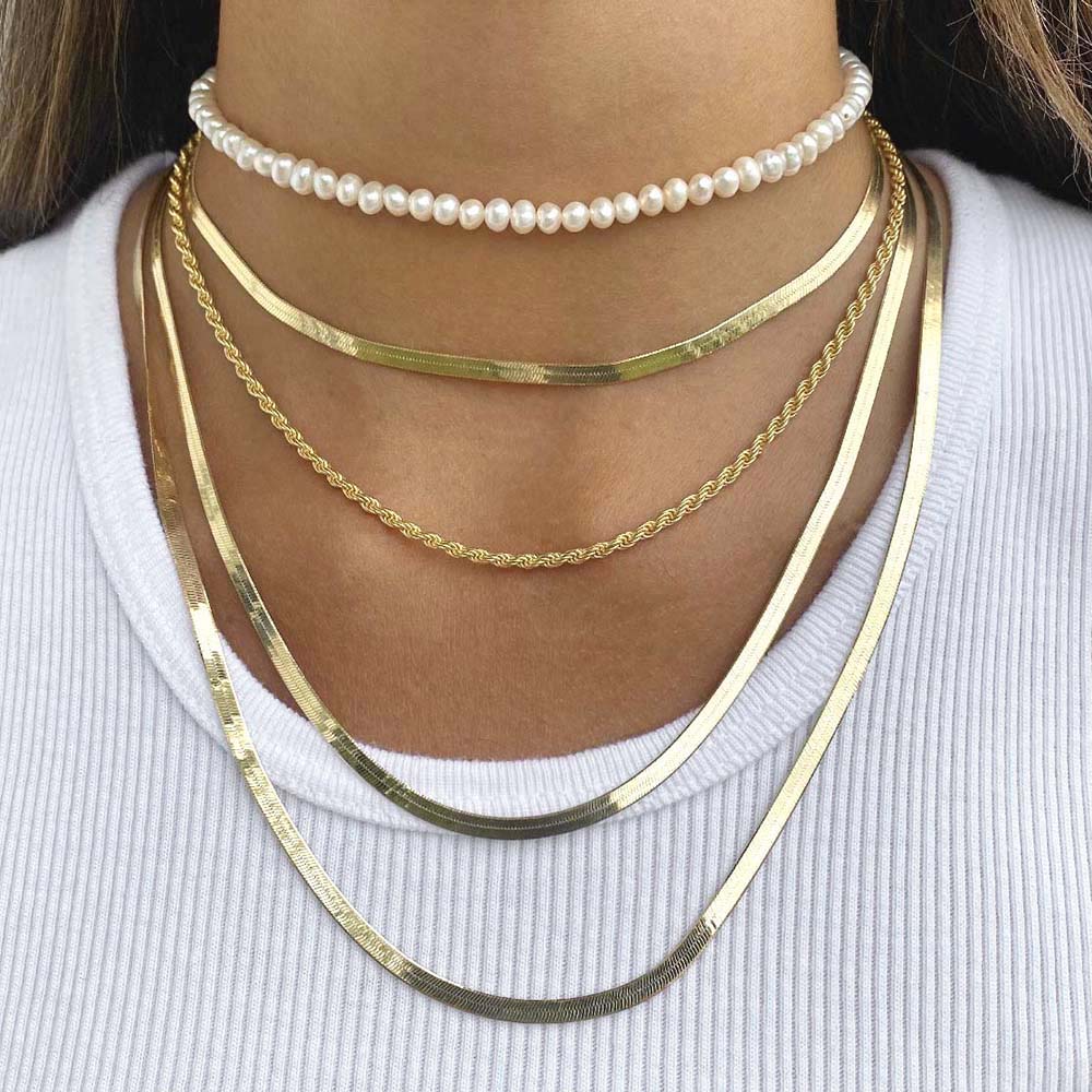  Herringbone Choker - Adina's Jewels