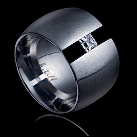RG200W B.Tiff .5 ct Princess Cut Extra Wide Ring [Wide Band]