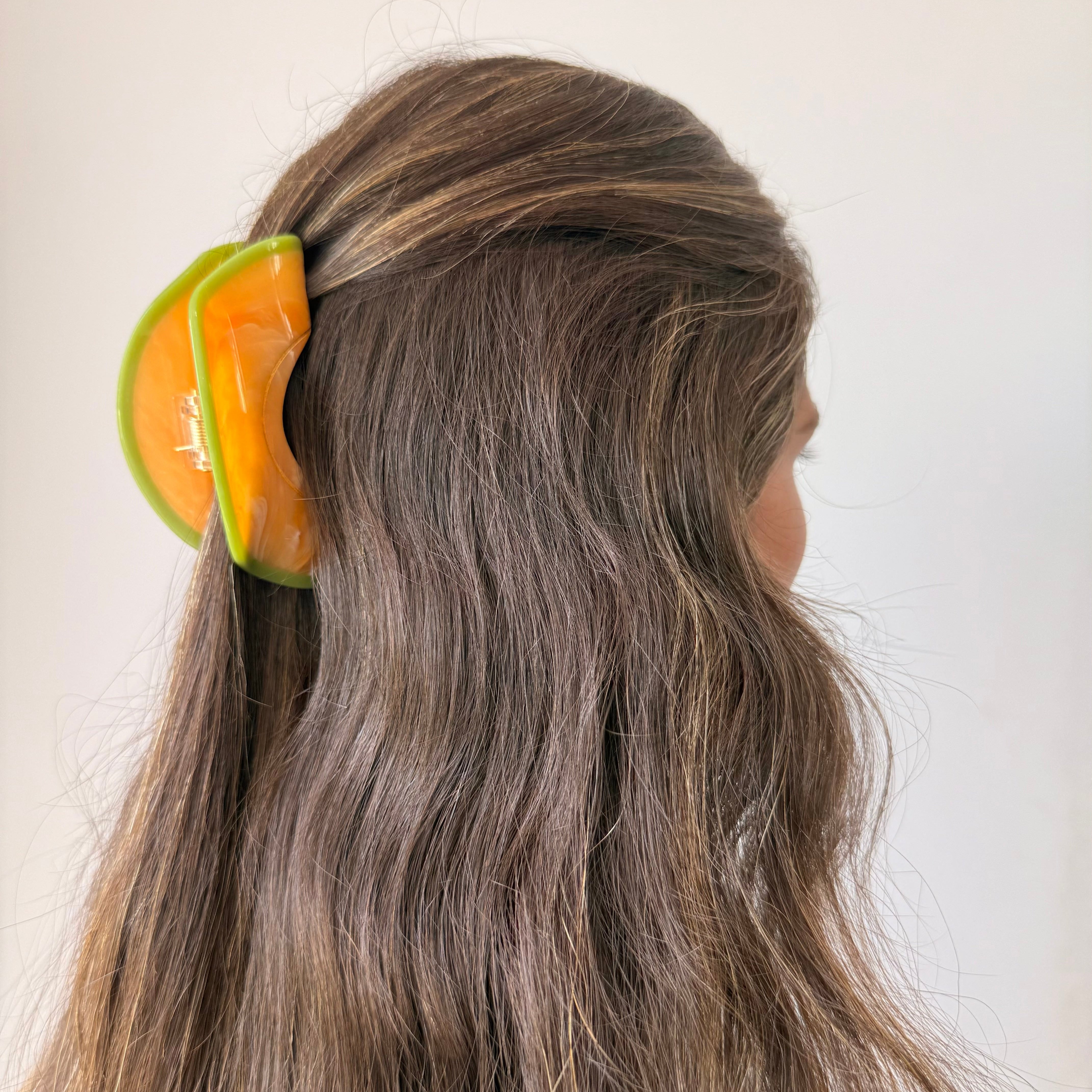 Cantaloupe Slice Hair Claw Clip - Adina's Jewels