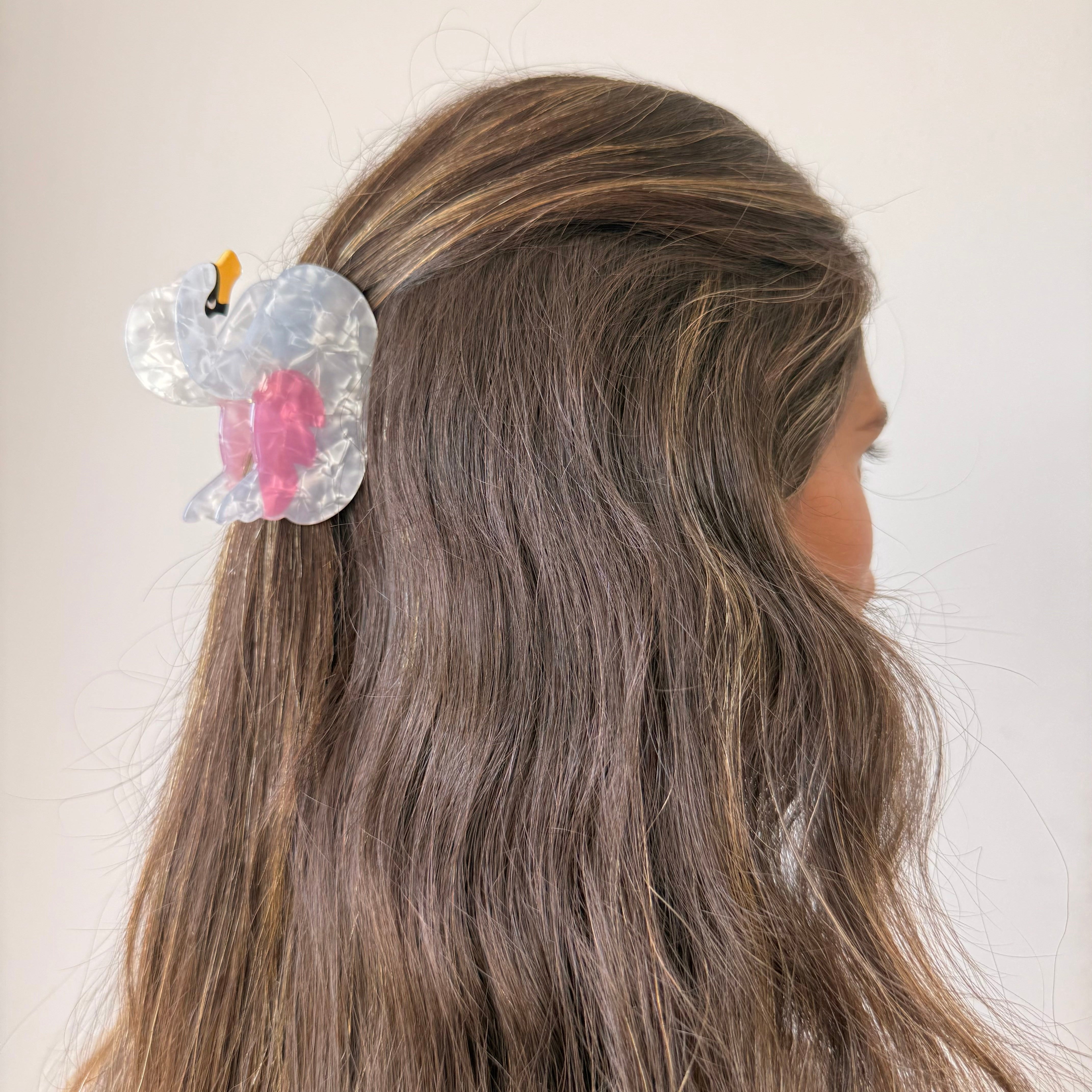 Marble Swan Hair Claw Clip - Adina's Jewels